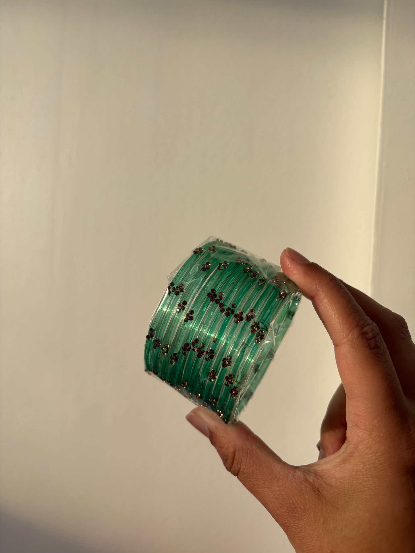 Rangeen glass bangle set ~ Aqua