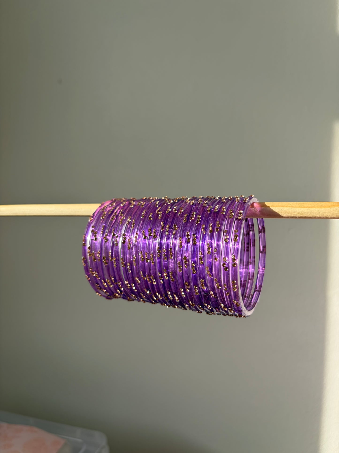 Rangeen glass bangle set ~ Amethyst Purple (choose from 2 designs)