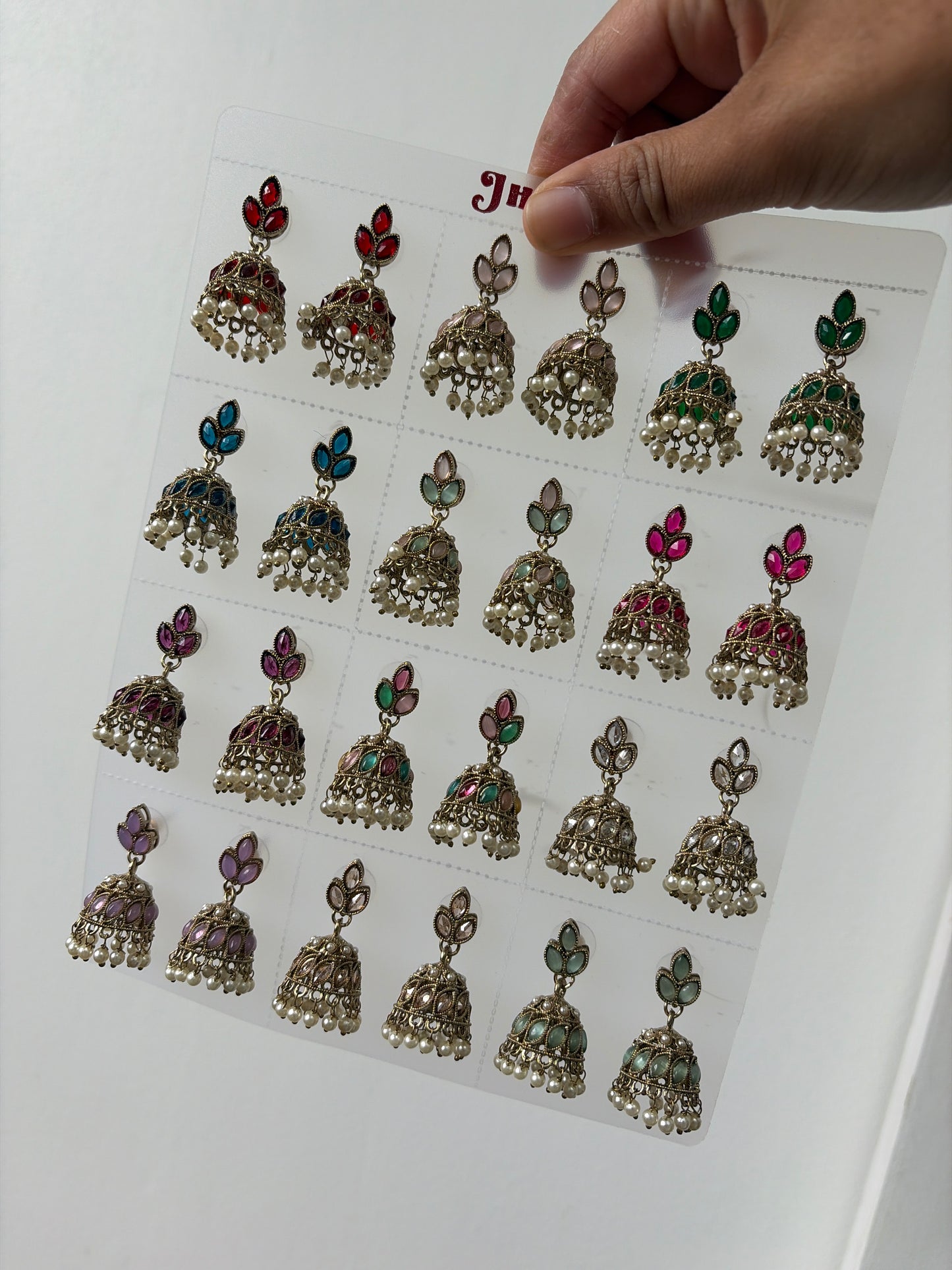 Jawaria jhumka set (colours vary)