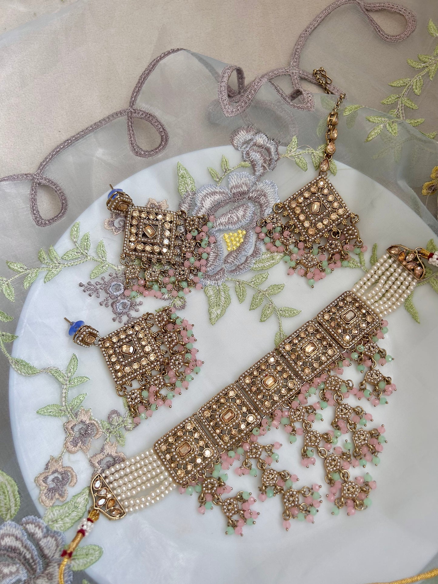 Meerab set ~ Pink & Green