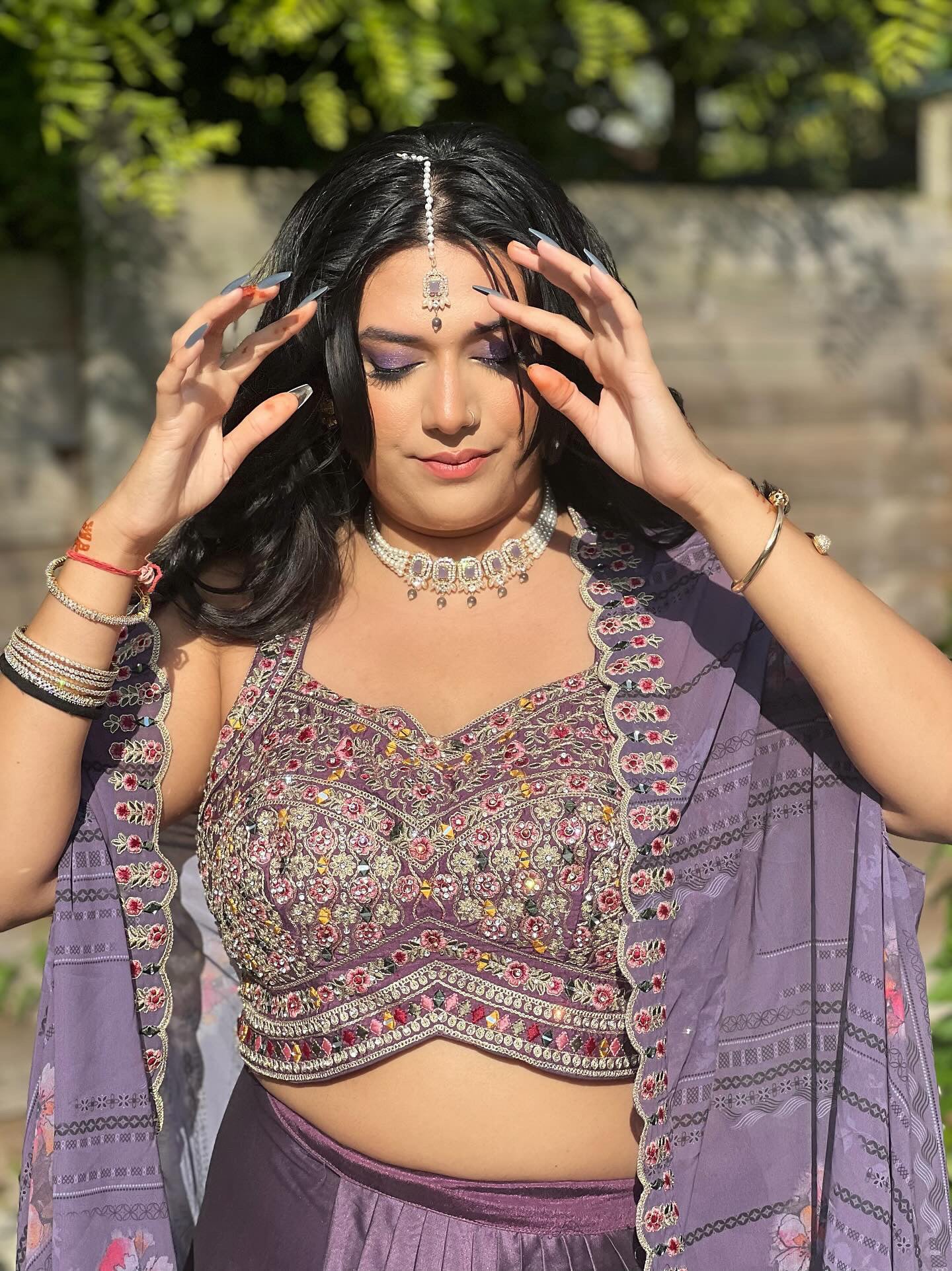 Nusrat jewellery set -pearl grey