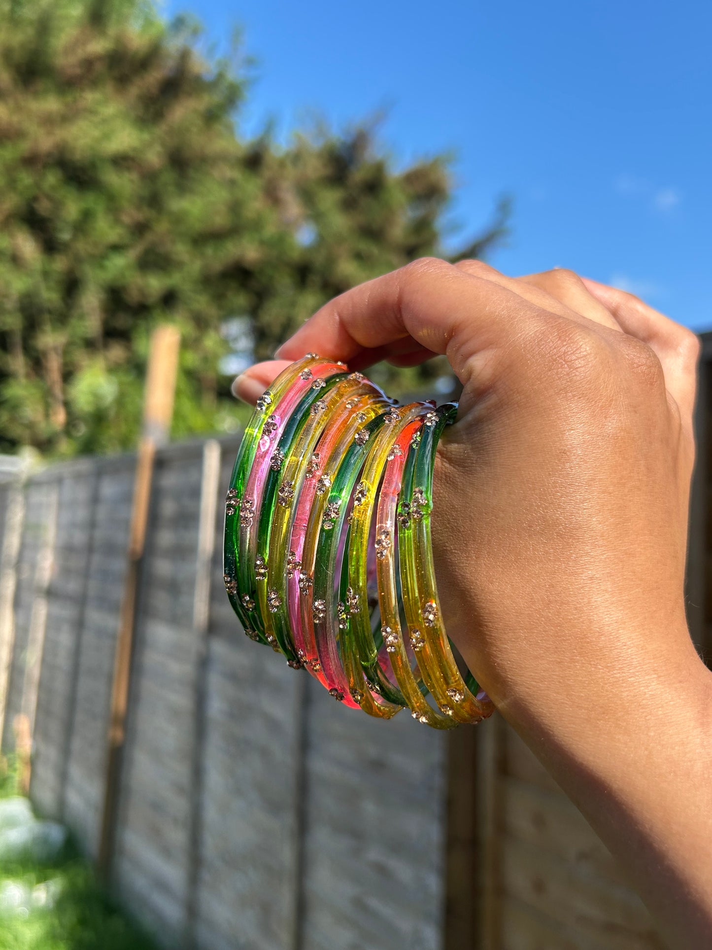 Rangeen glass bangle set ~ Pastel twist