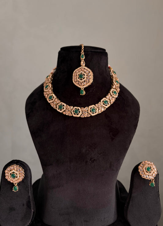 One off- madhuri set d.green