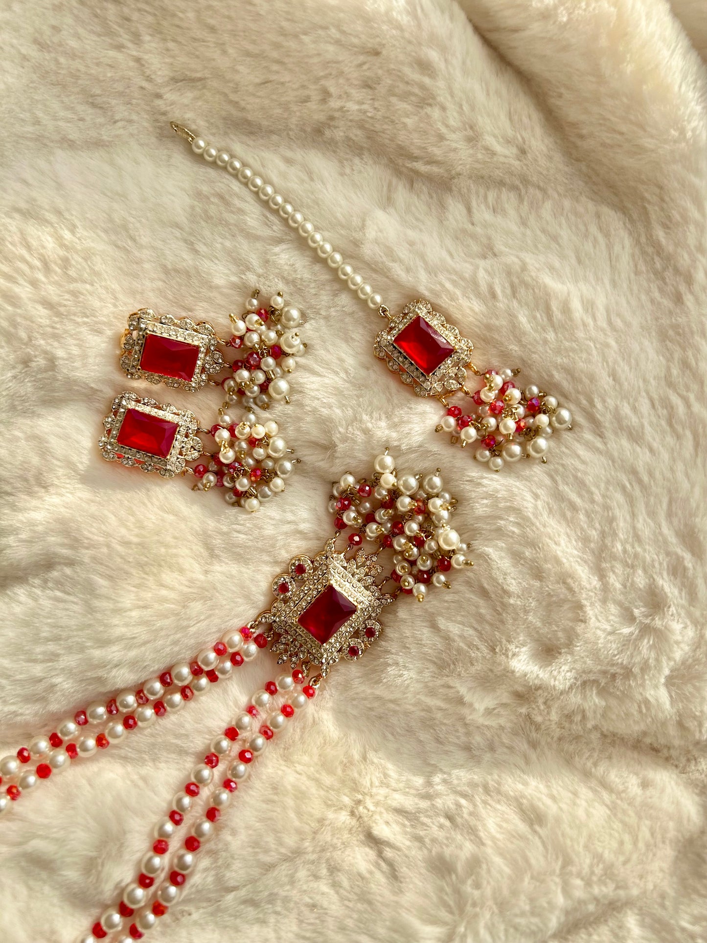 Hala jewellery set -maroon