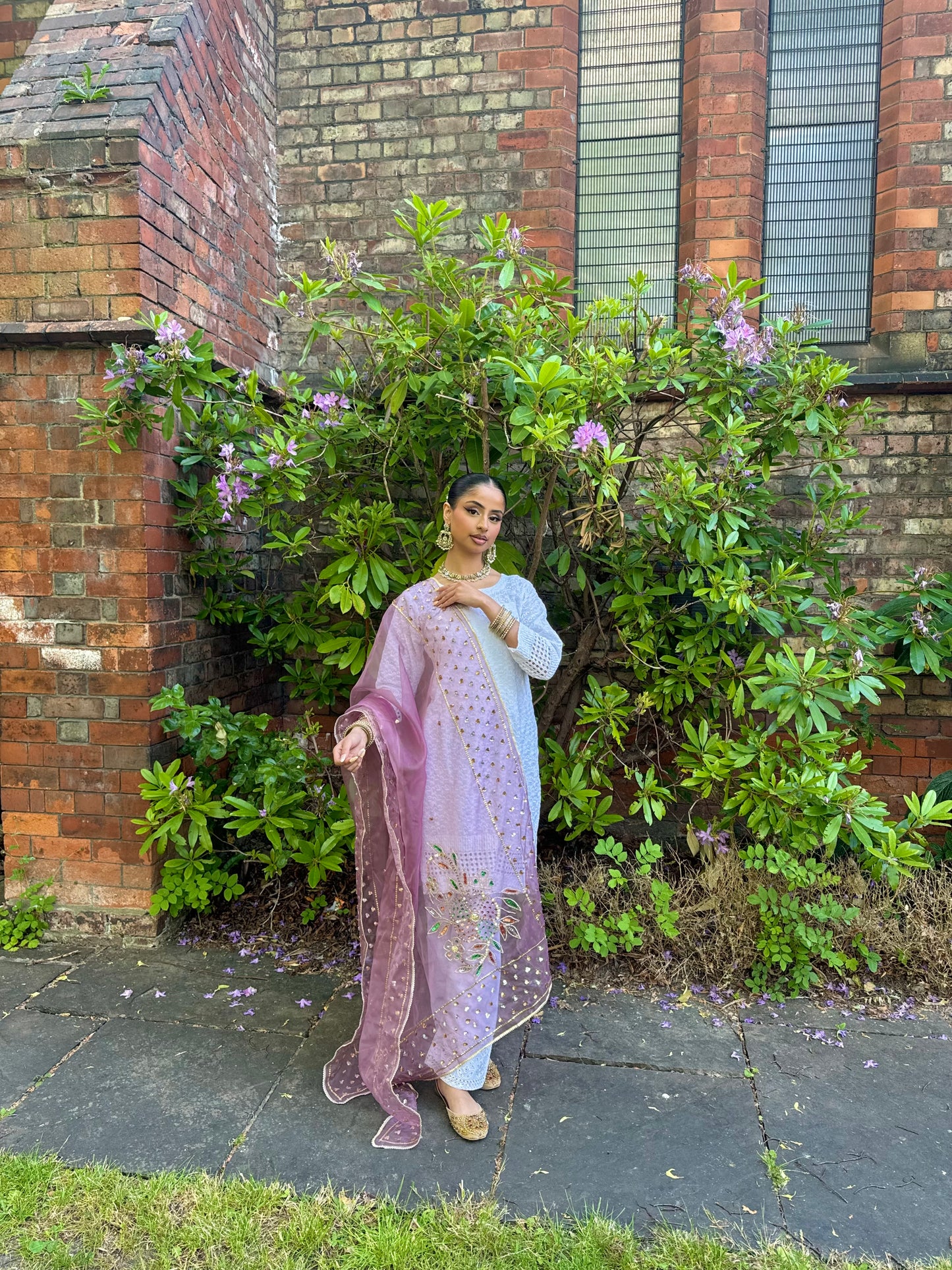 Jasleen Organza Dupatta ~Lavender