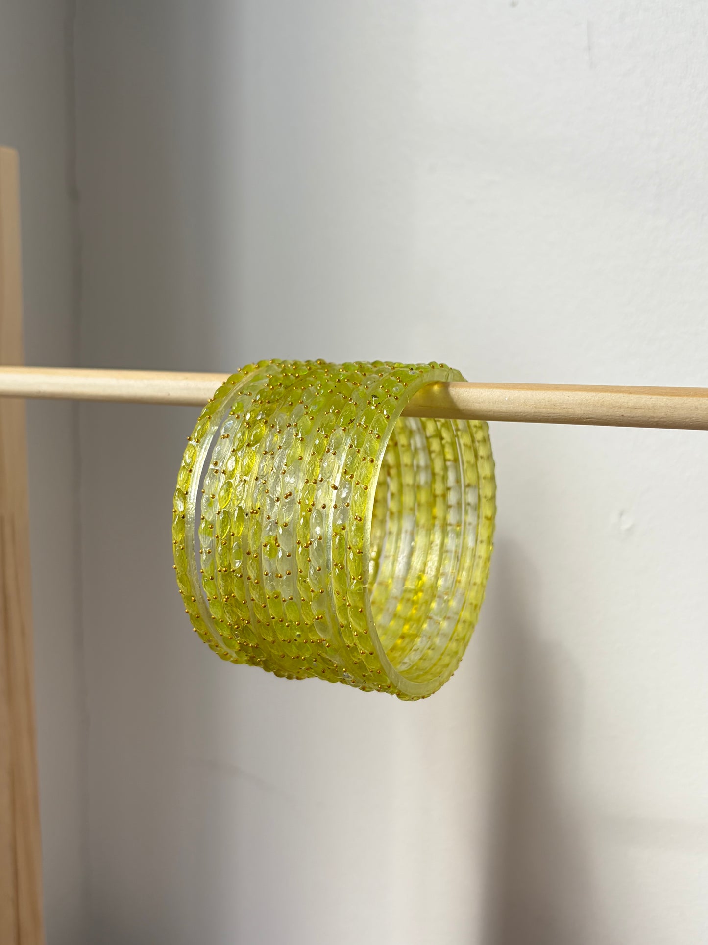 Rangeen glass bangle set ~ lime/canary yellow