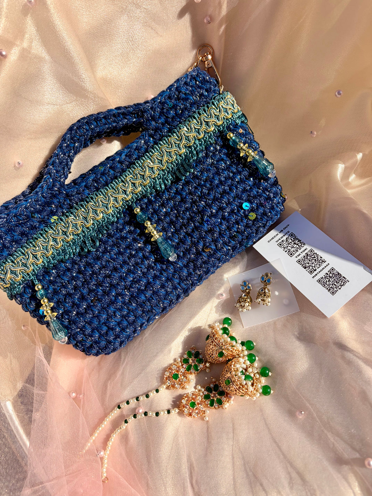 Crochet bag gift set ~ Dark Blue