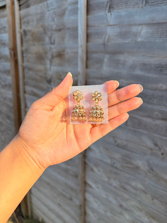 Natalia Champagne mini jhumkas