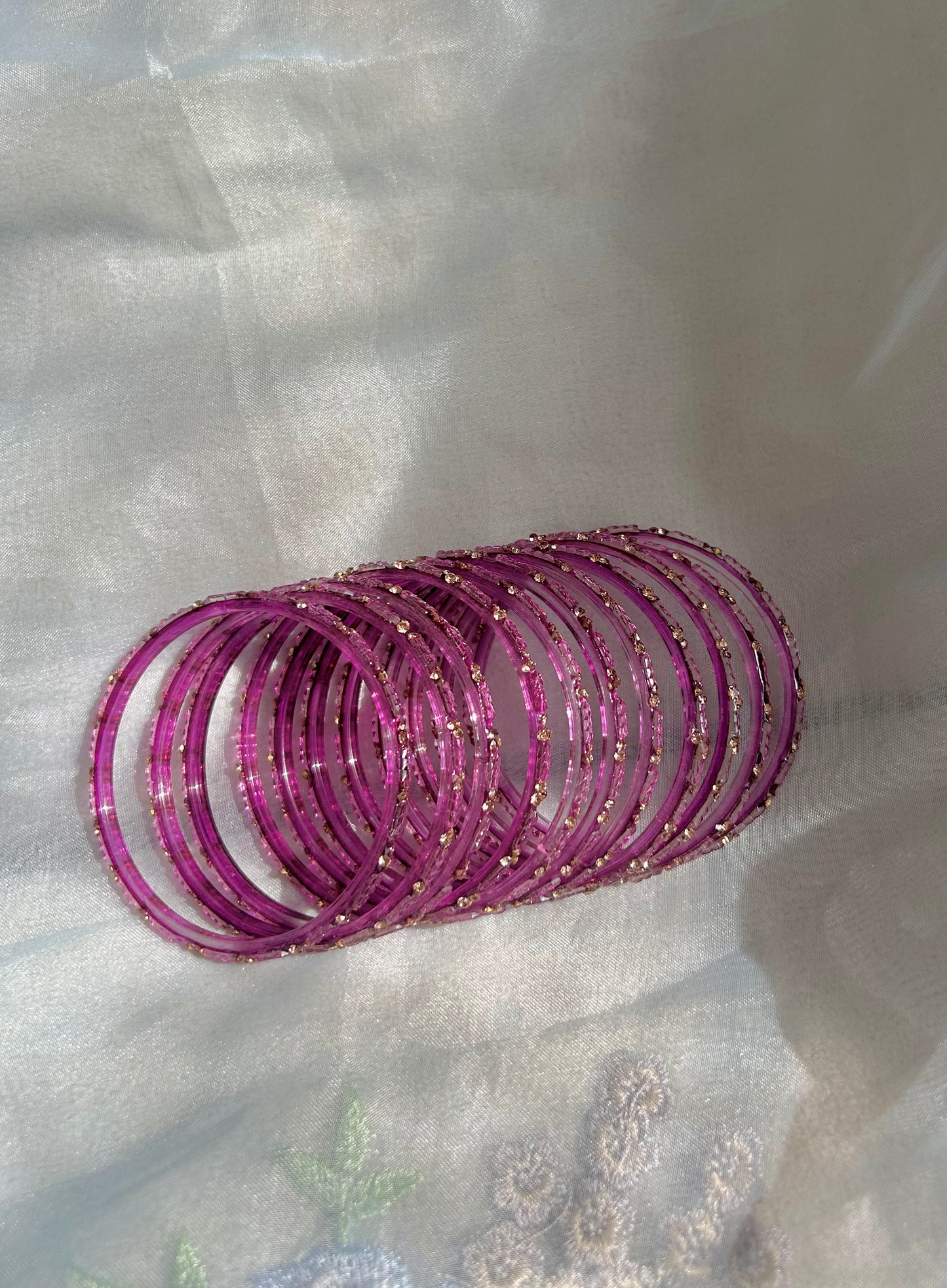 Rangeen glass bangle set ~ Dark Purple