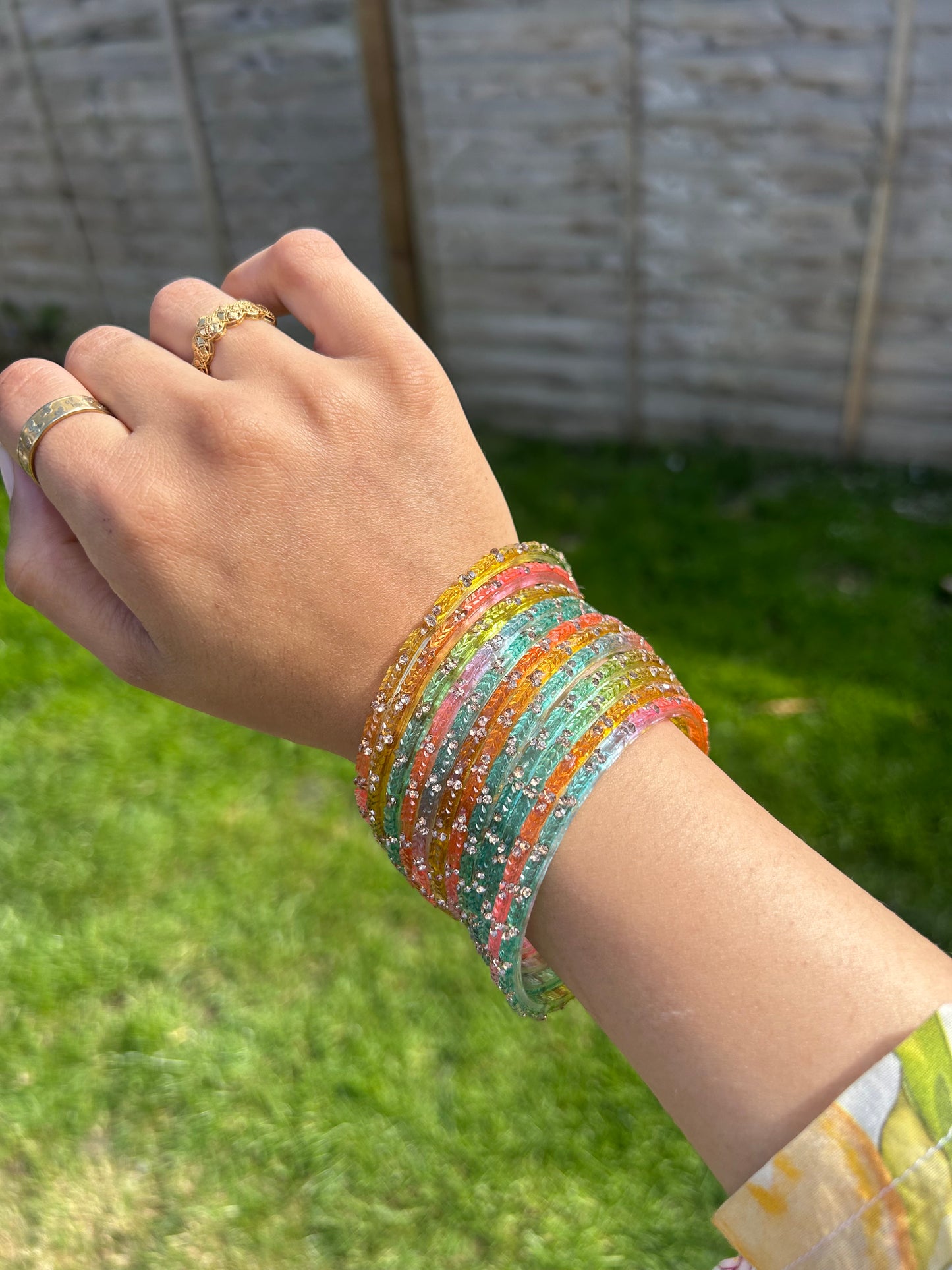 Rangeen glass bangle set ~ Light Pastel