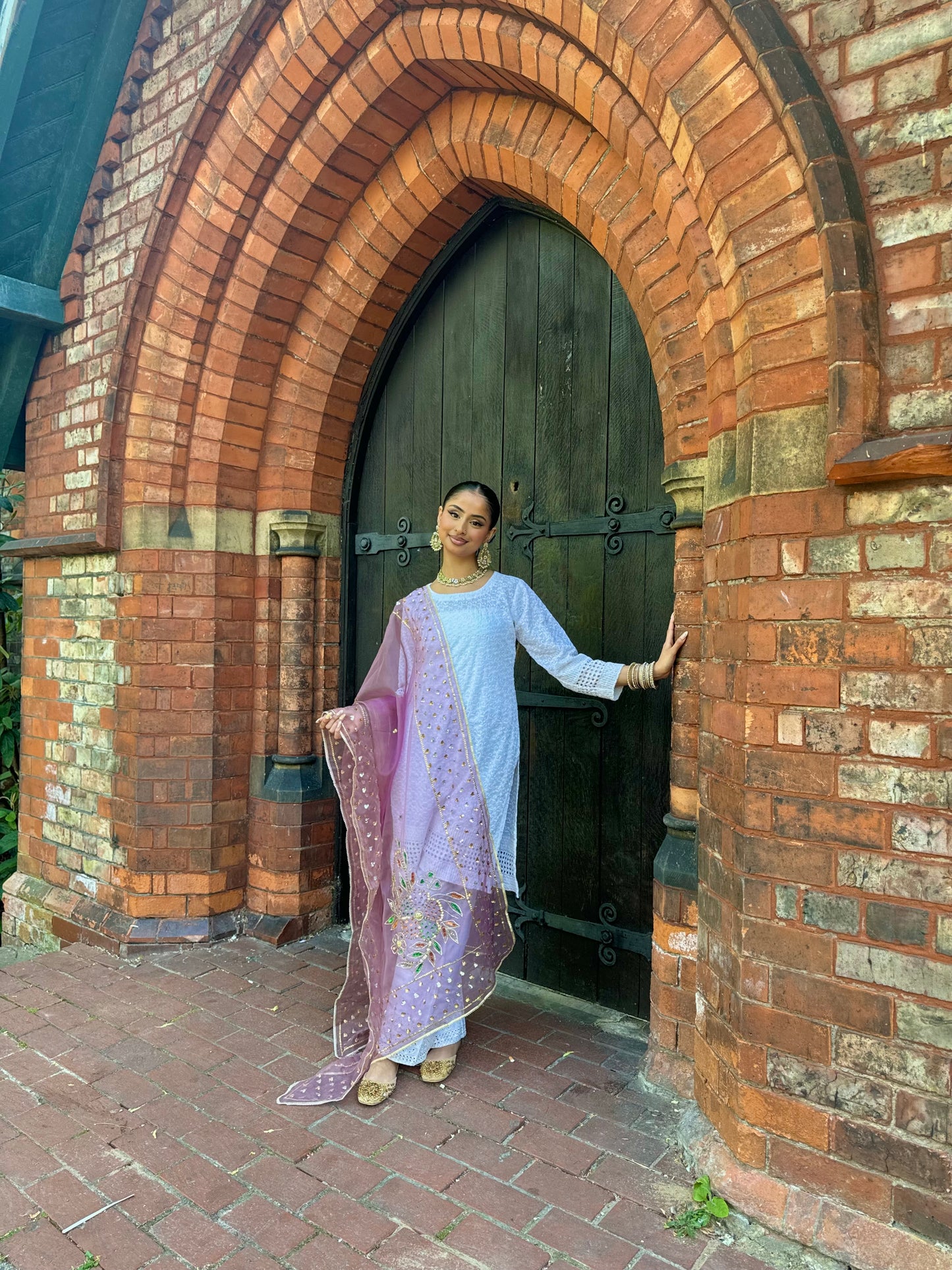 Jasleen Organza Dupatta ~Lavender