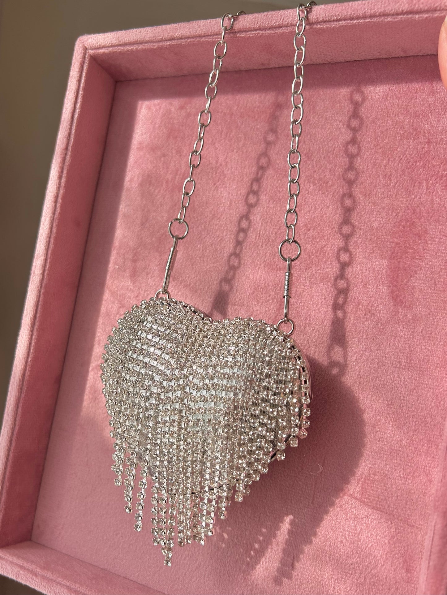 Davina mini clutch bag ~ Silver