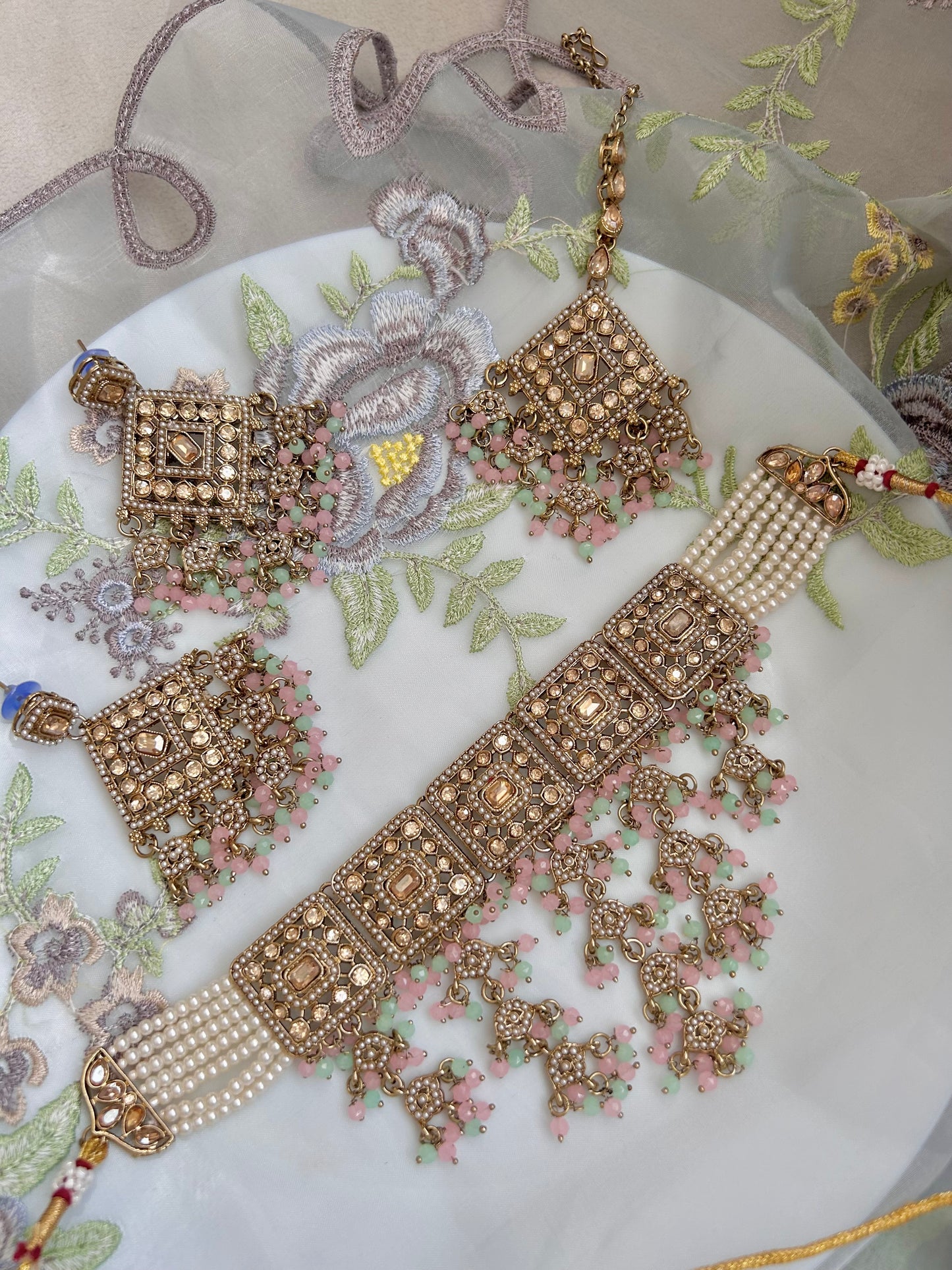 Meerab set ~ Pink & Green