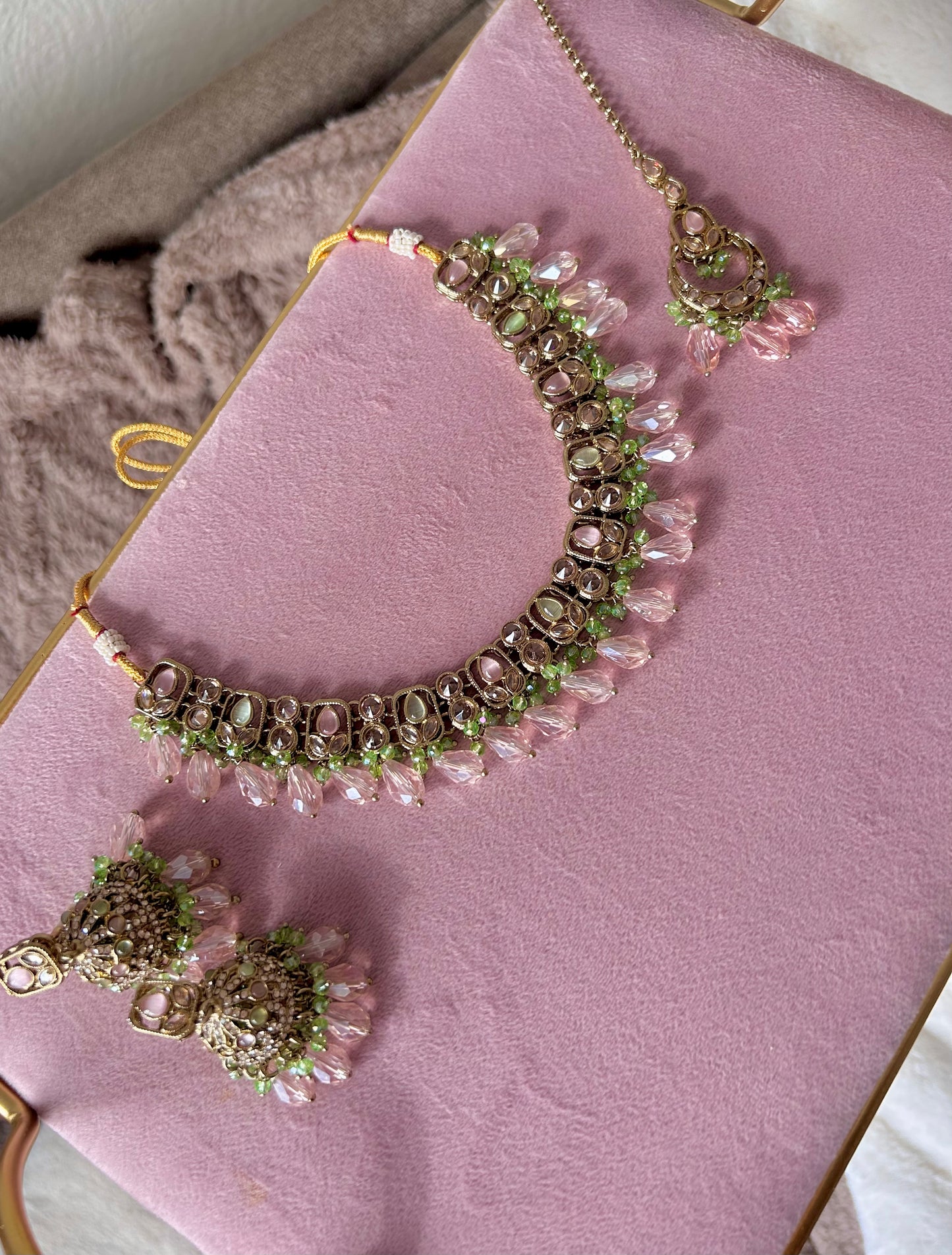 Preeti set ~ Pink & Green