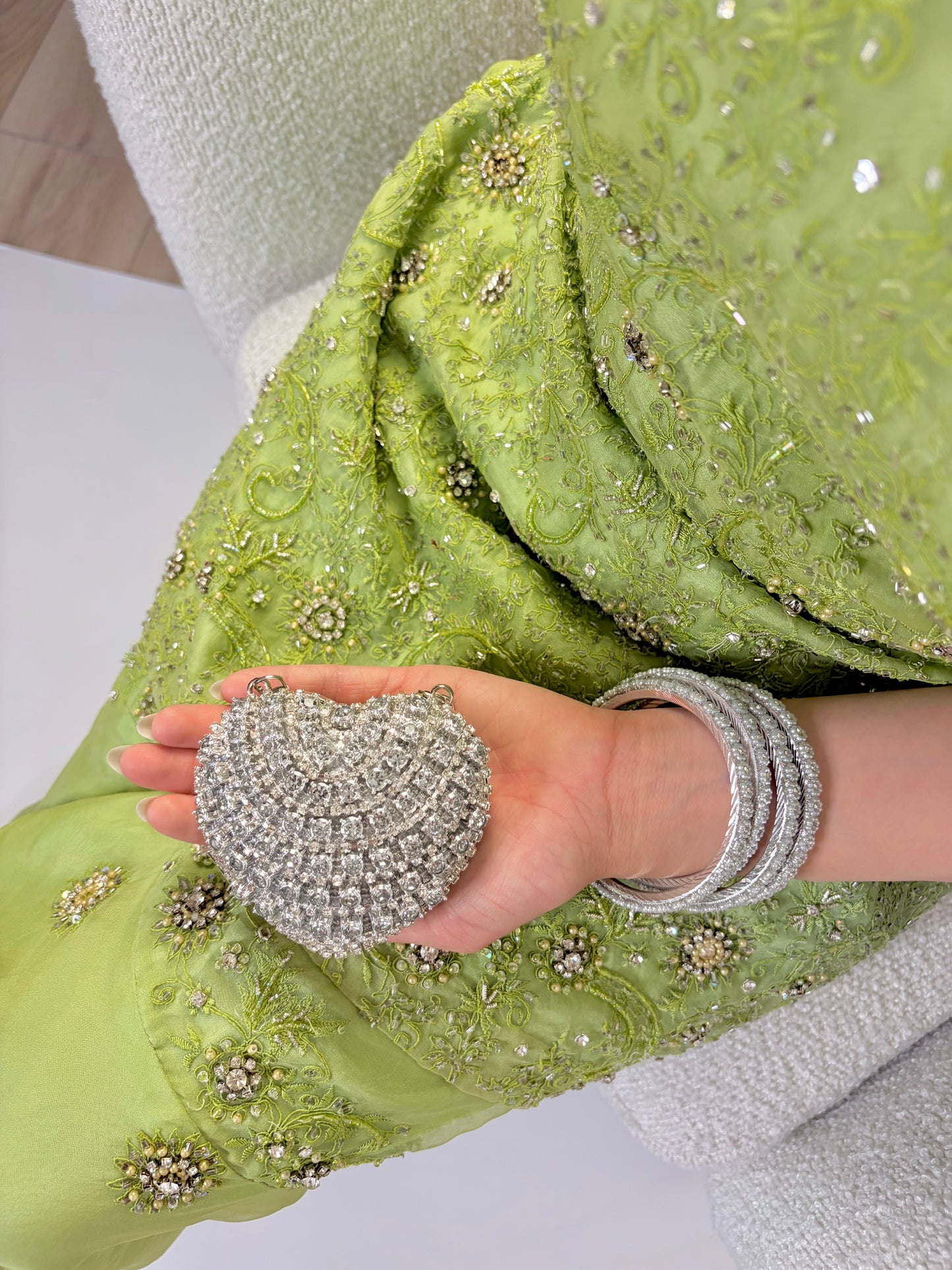 Sabeena floral bangles ~Silver