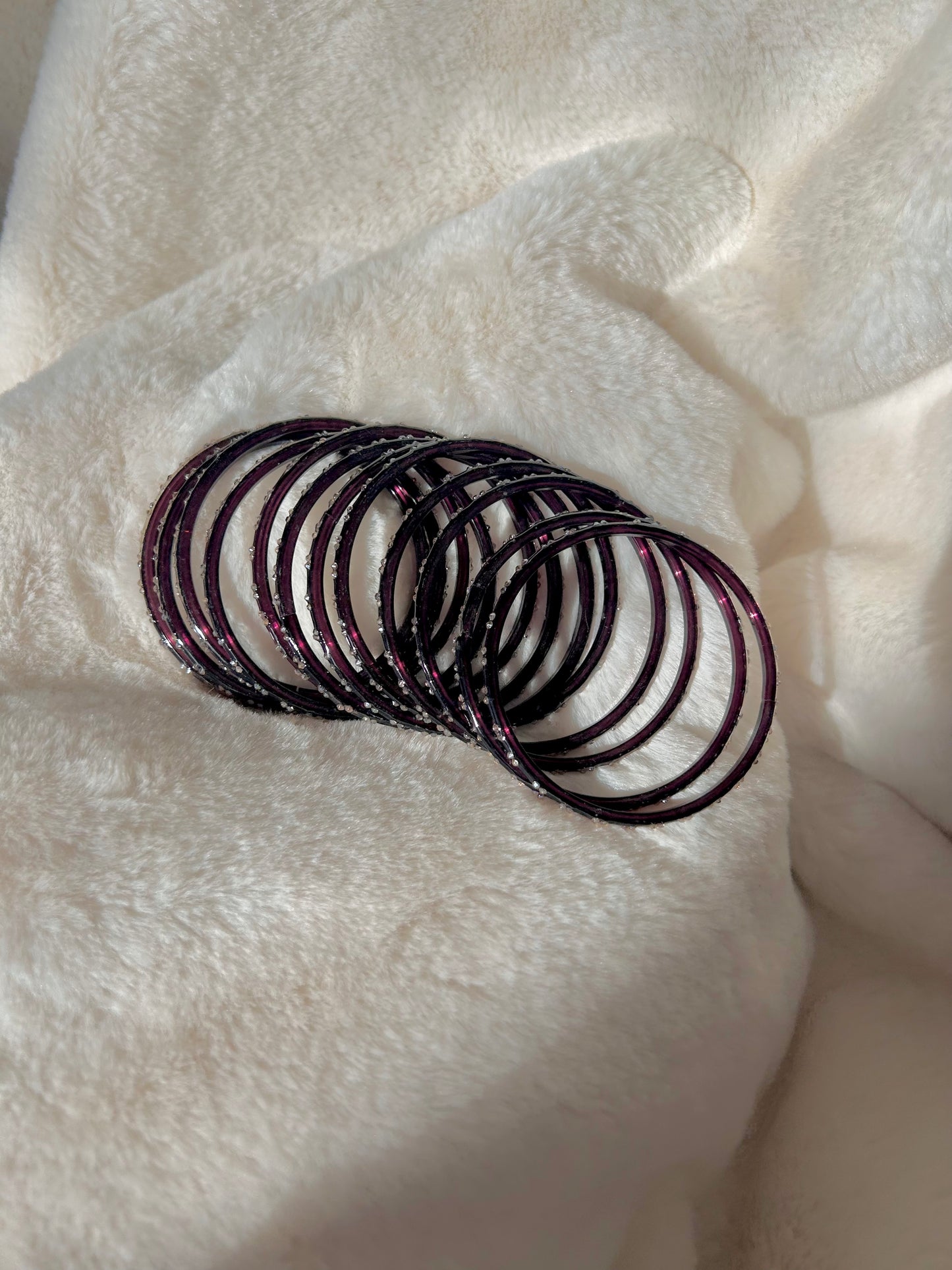 Rangeen glass bangle set ~Maroon/Brown