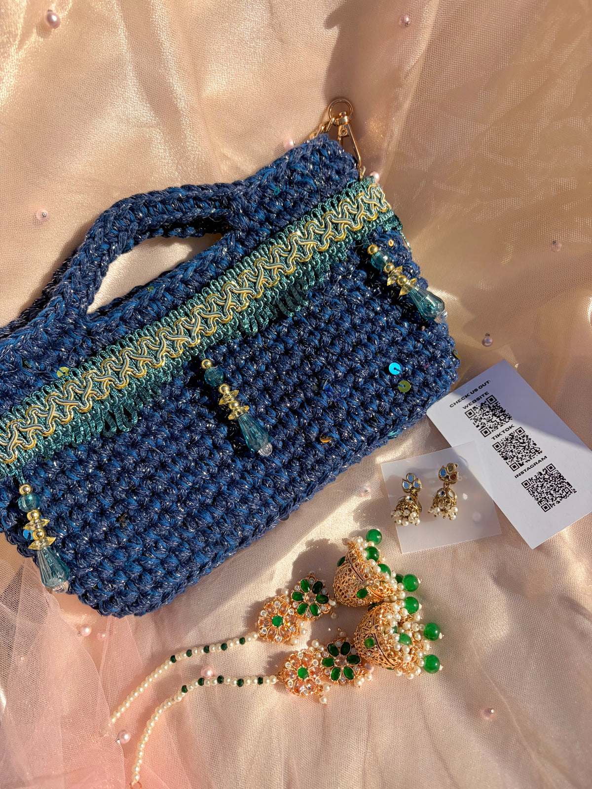 Crochet bag gift set ~ Dark Blue