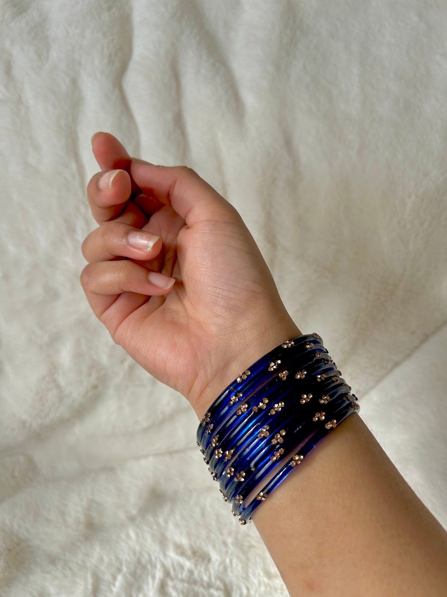 Rangeen glass bangle set ~ Royal Blue