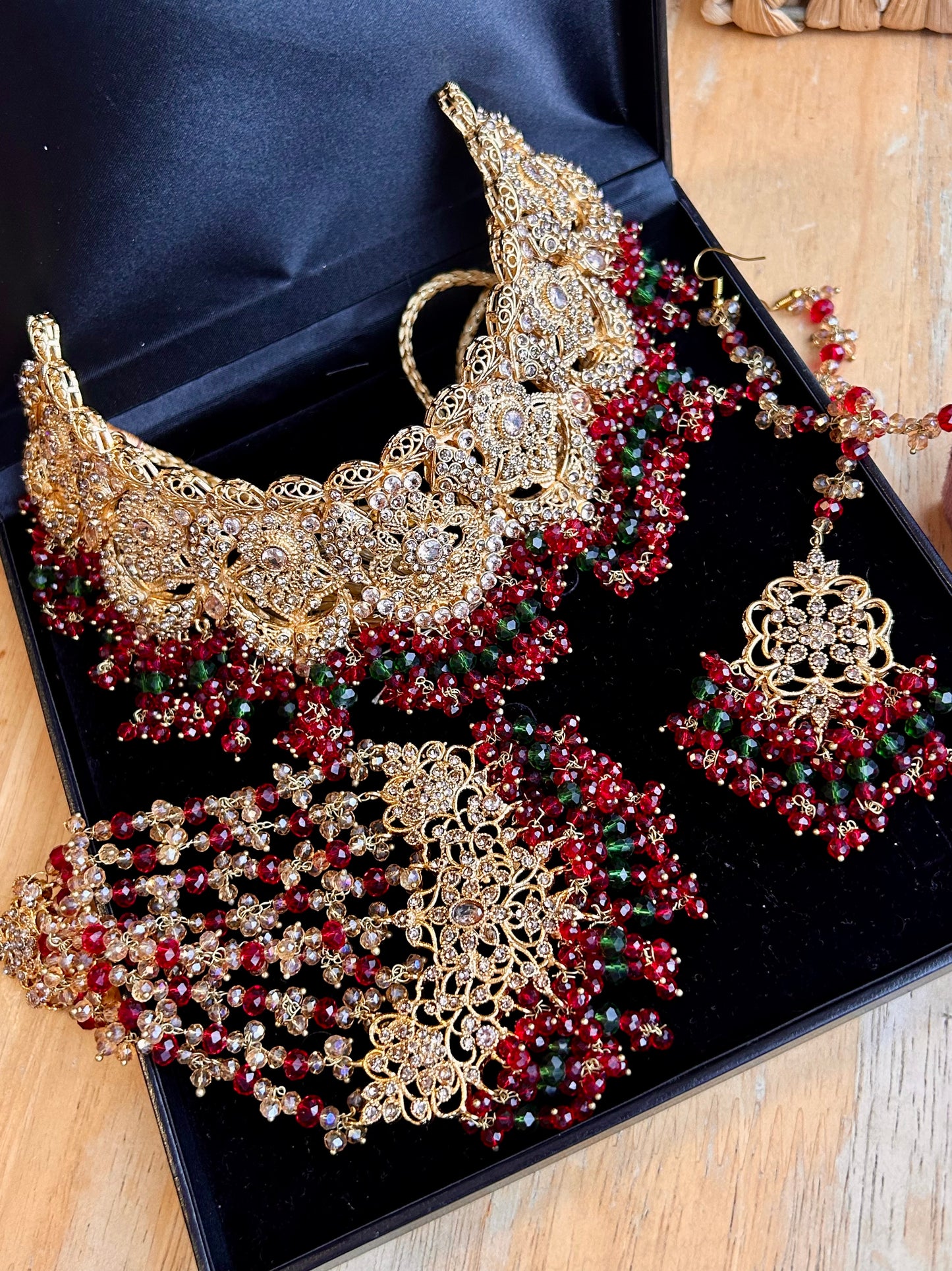 Mia Bridal Set~ Maroon & Green