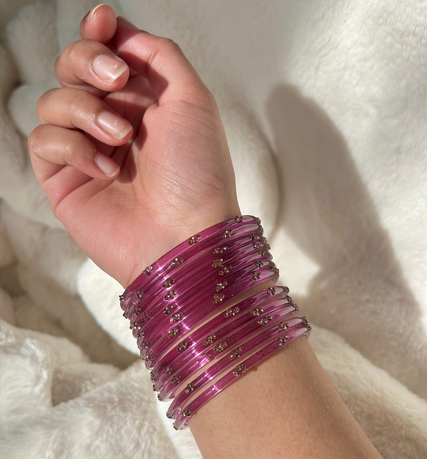 Rangeen glass bangle set ~Dusky Purple/mauve
