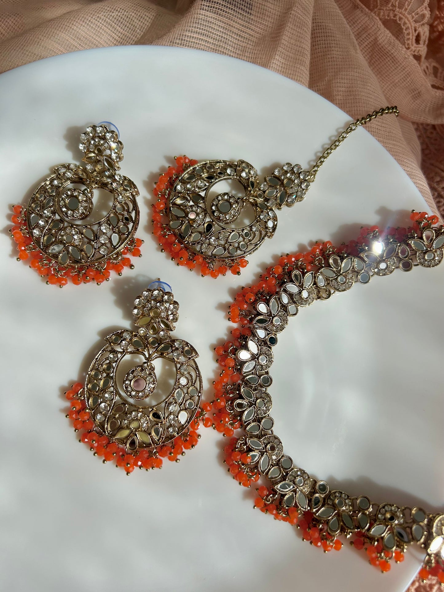 Sofia jewellery set ~ Orange