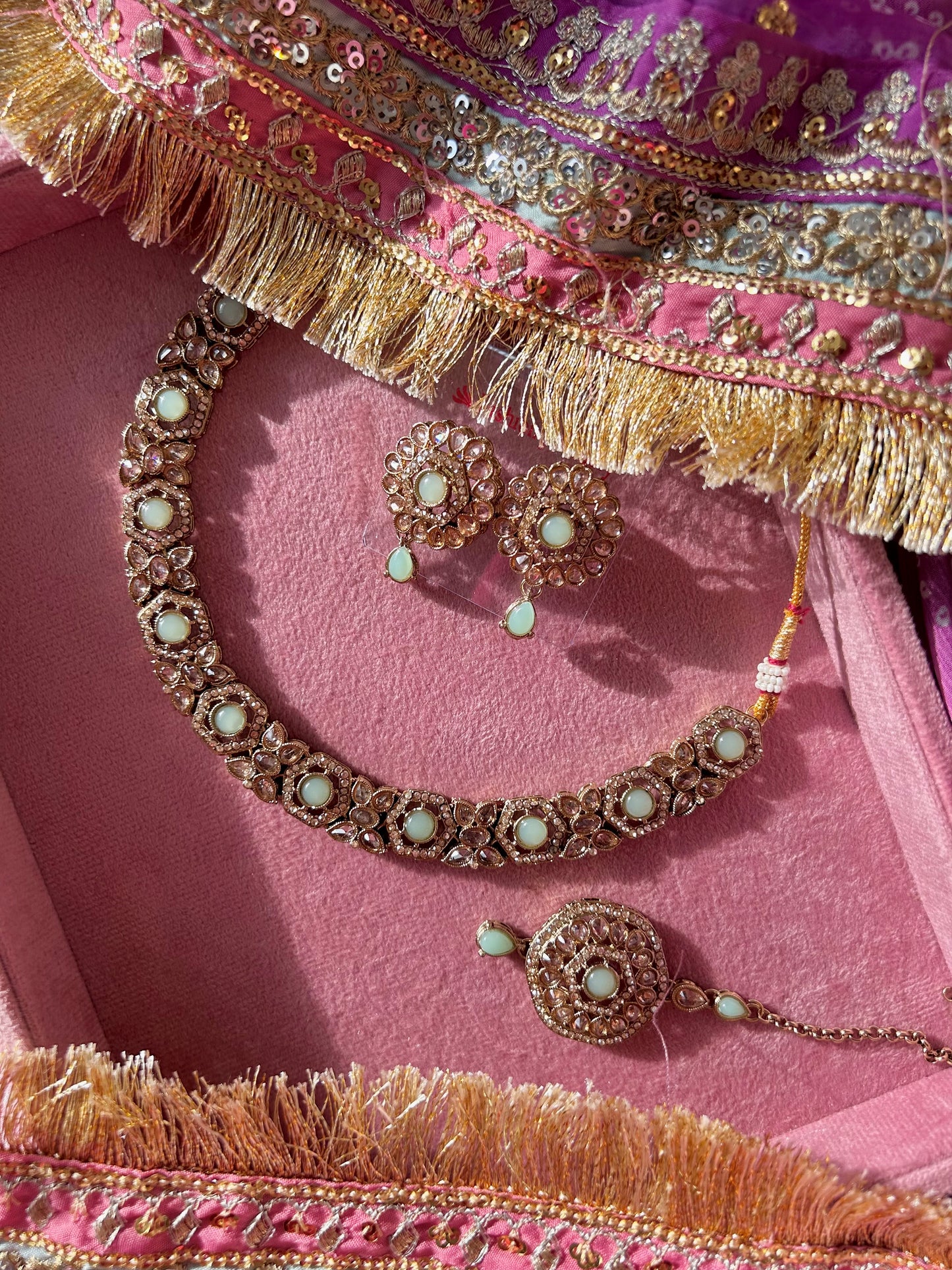Madhuri set~ mint green