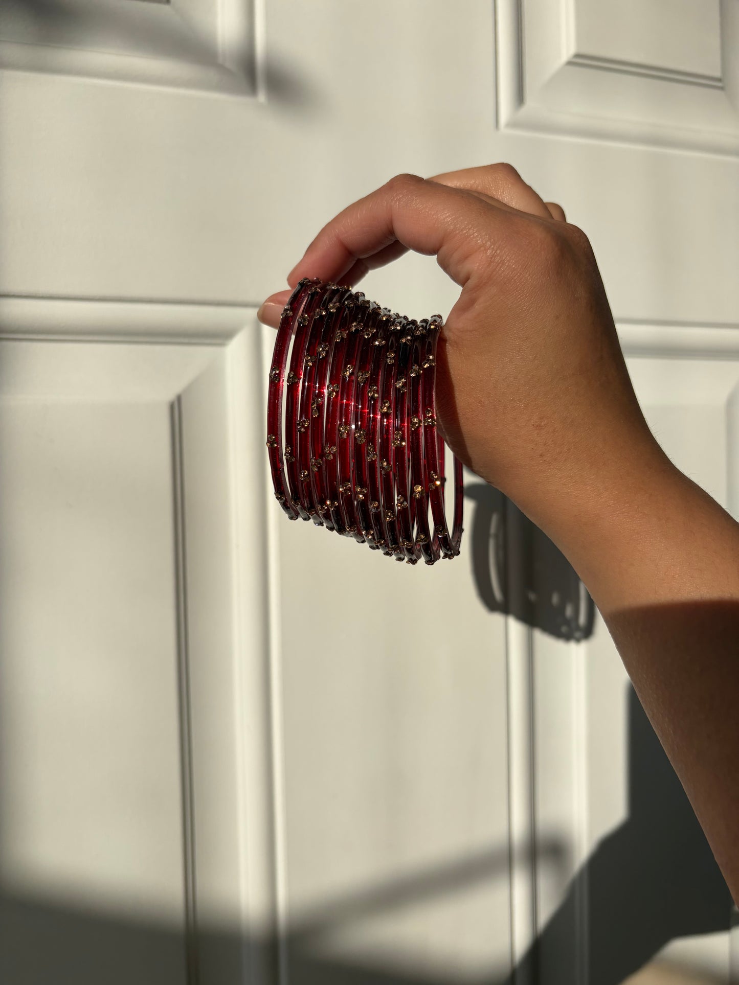 Rangeen glass bangle set ~ Maroon