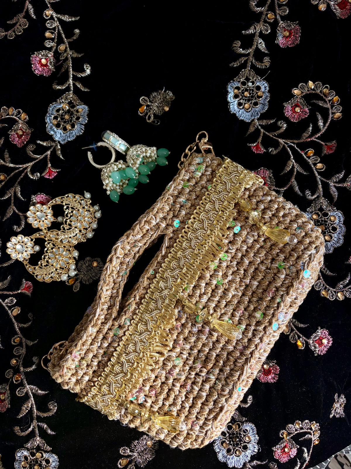 Crochet bag gift set ~ Champagne