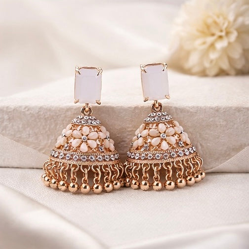 Gurleen pink jhumkas