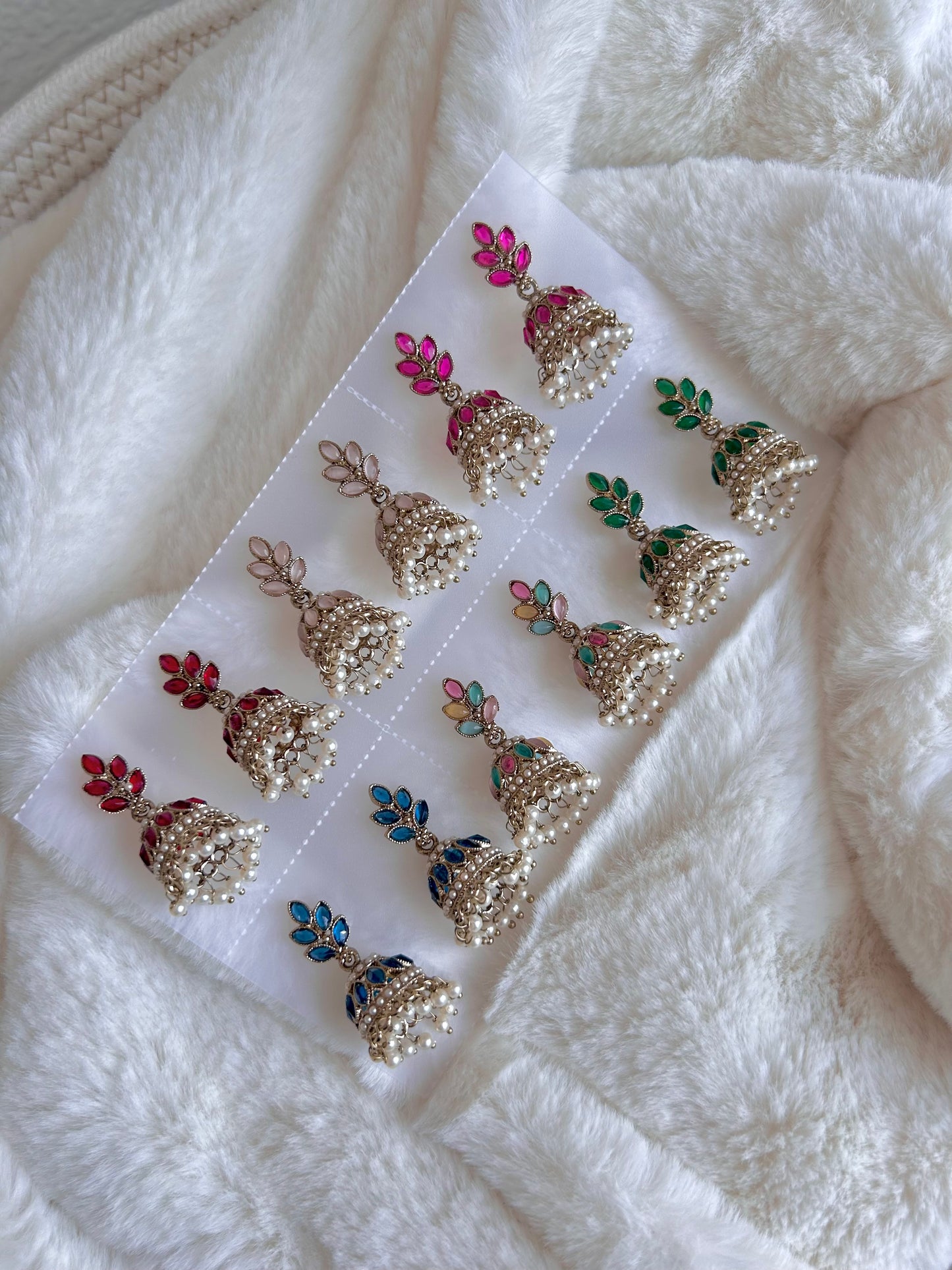 Jawaria jhumka set (colours vary)