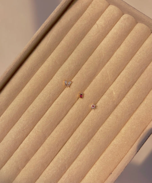 Tara nose stud trio~gold
