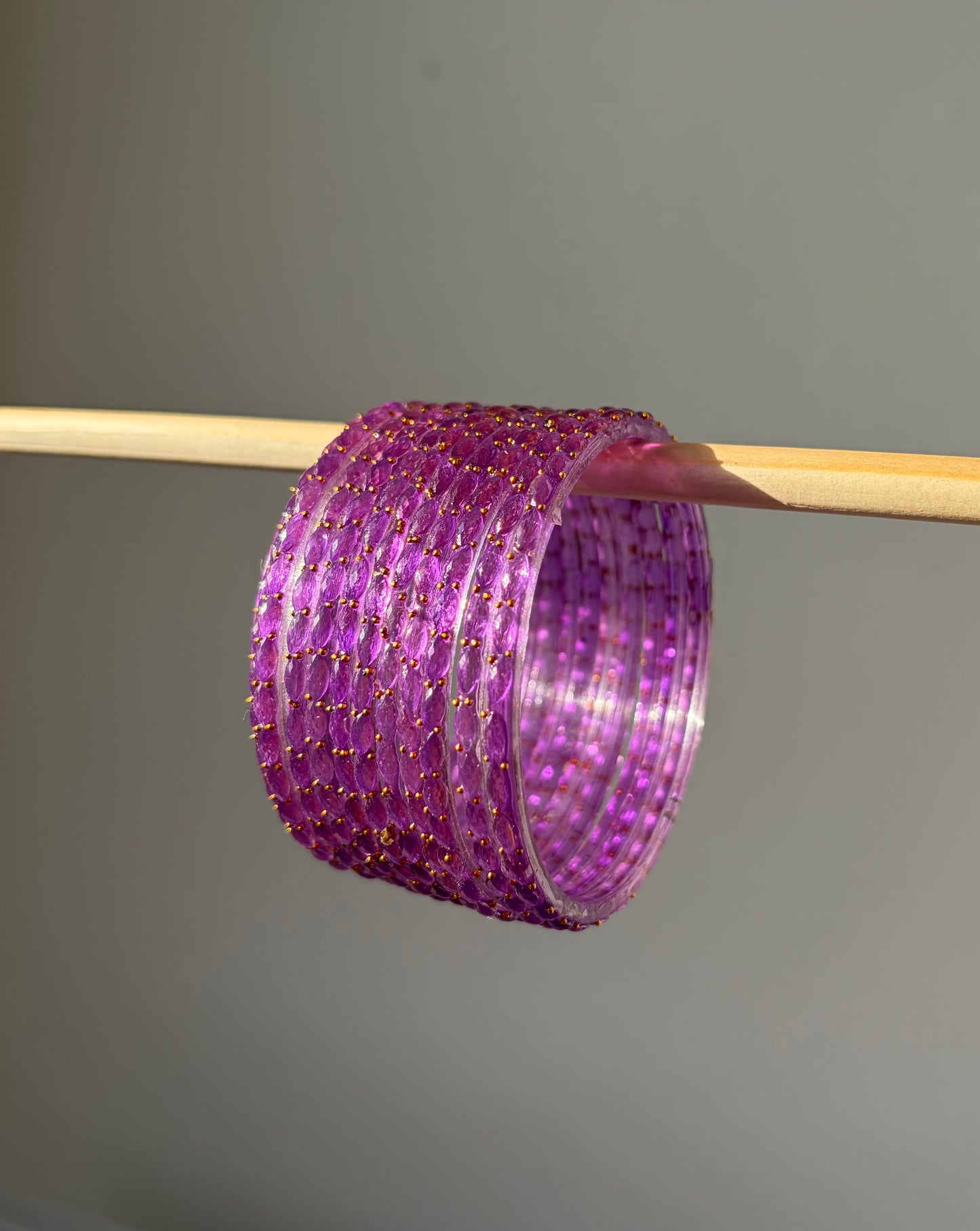 Rangeen glass bangle set ~ Amethyst Purple (choose from 2 designs)