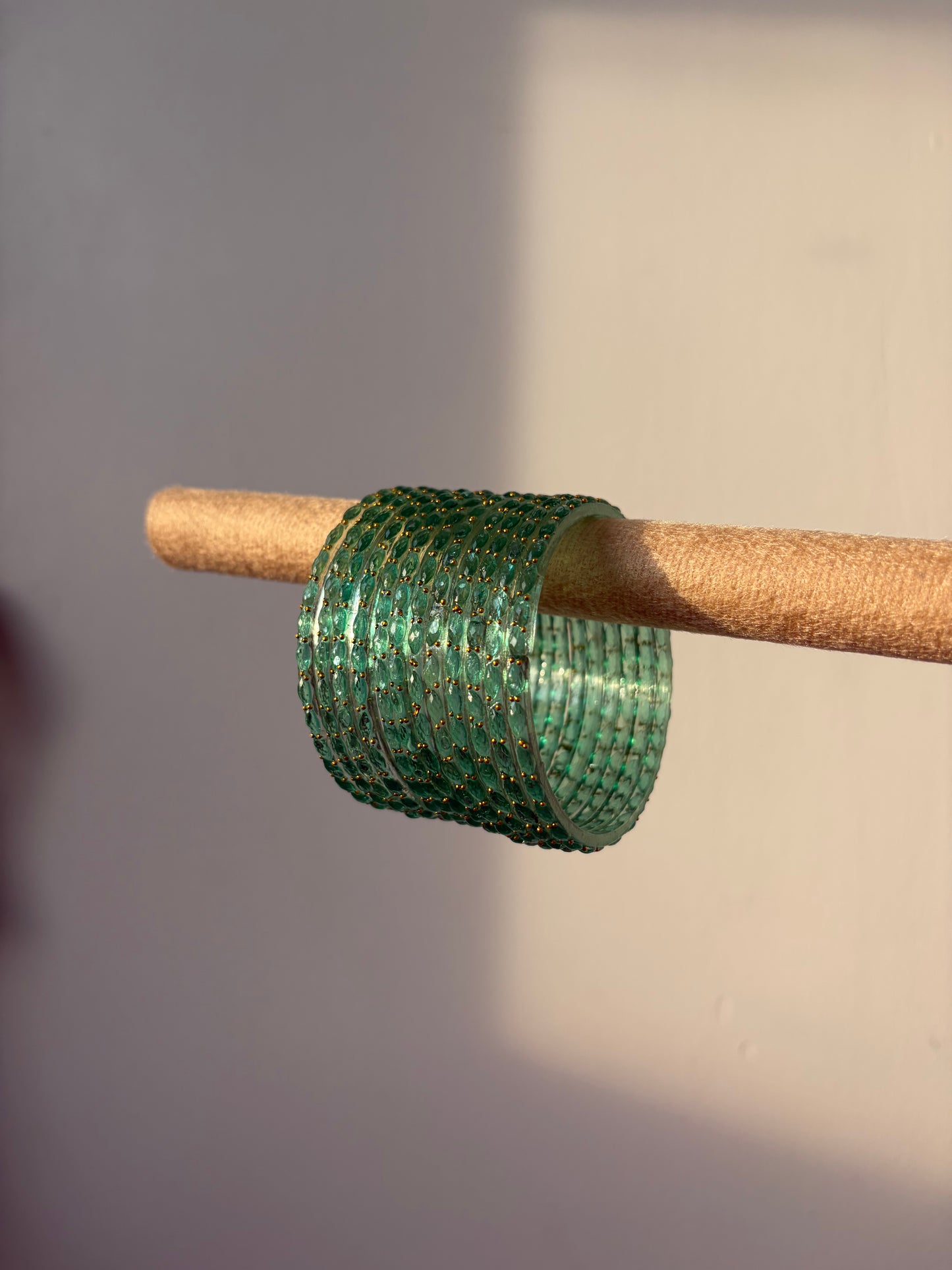 Rangeen glass bangle set ~ Aqua