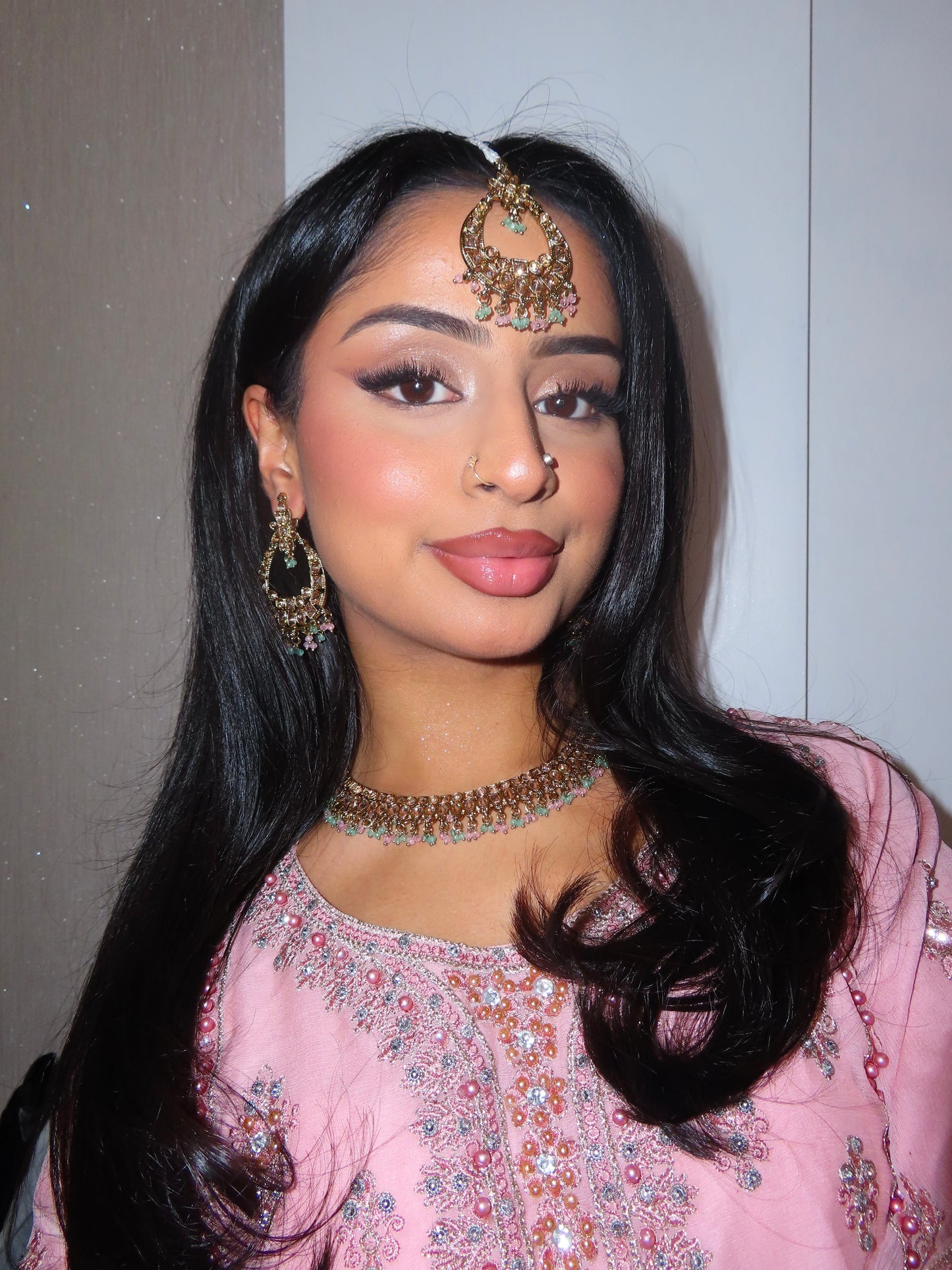 Ankita jewellery set ~Green and pink