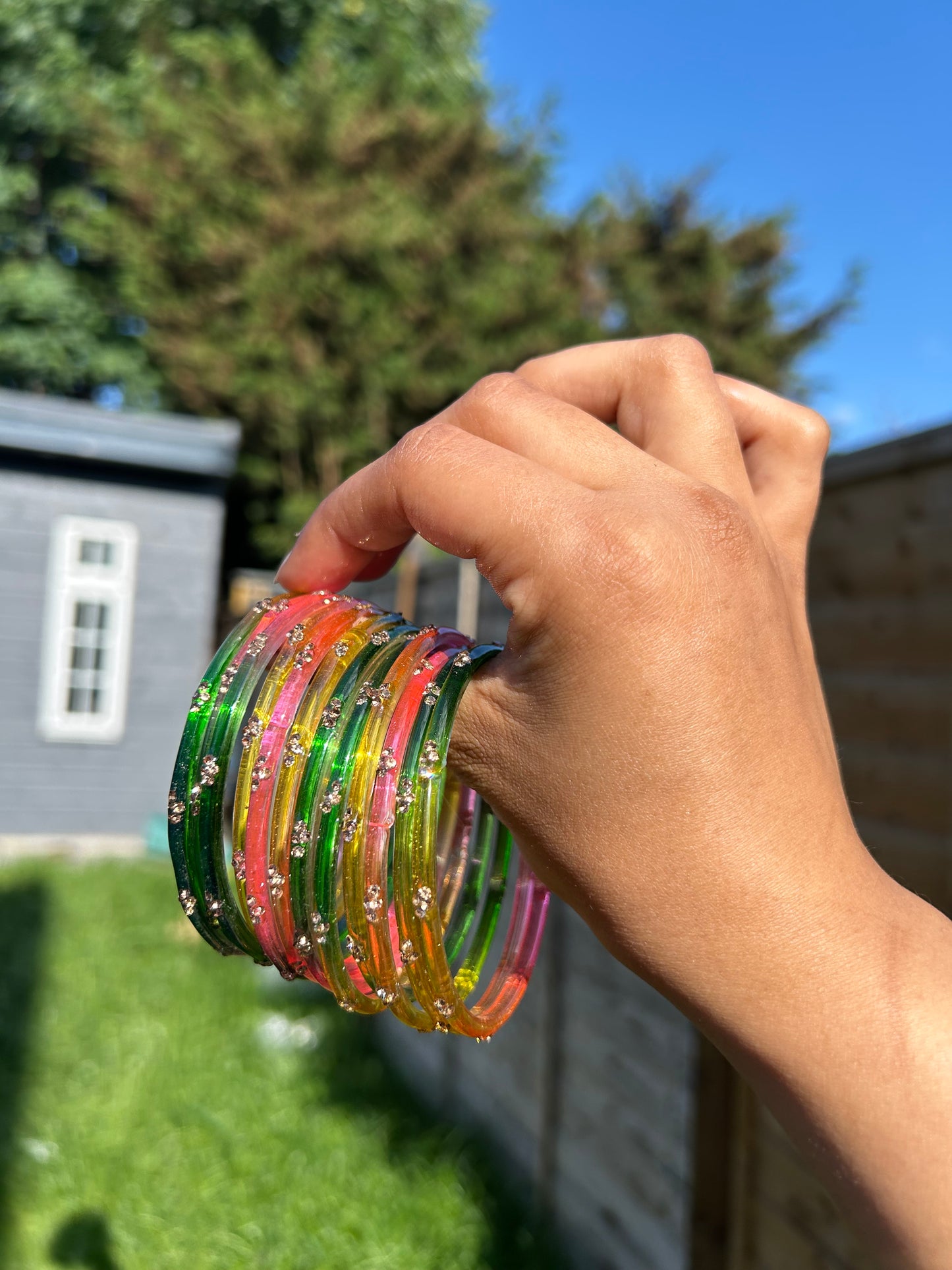 Rangeen glass bangle set ~ Pastel twist
