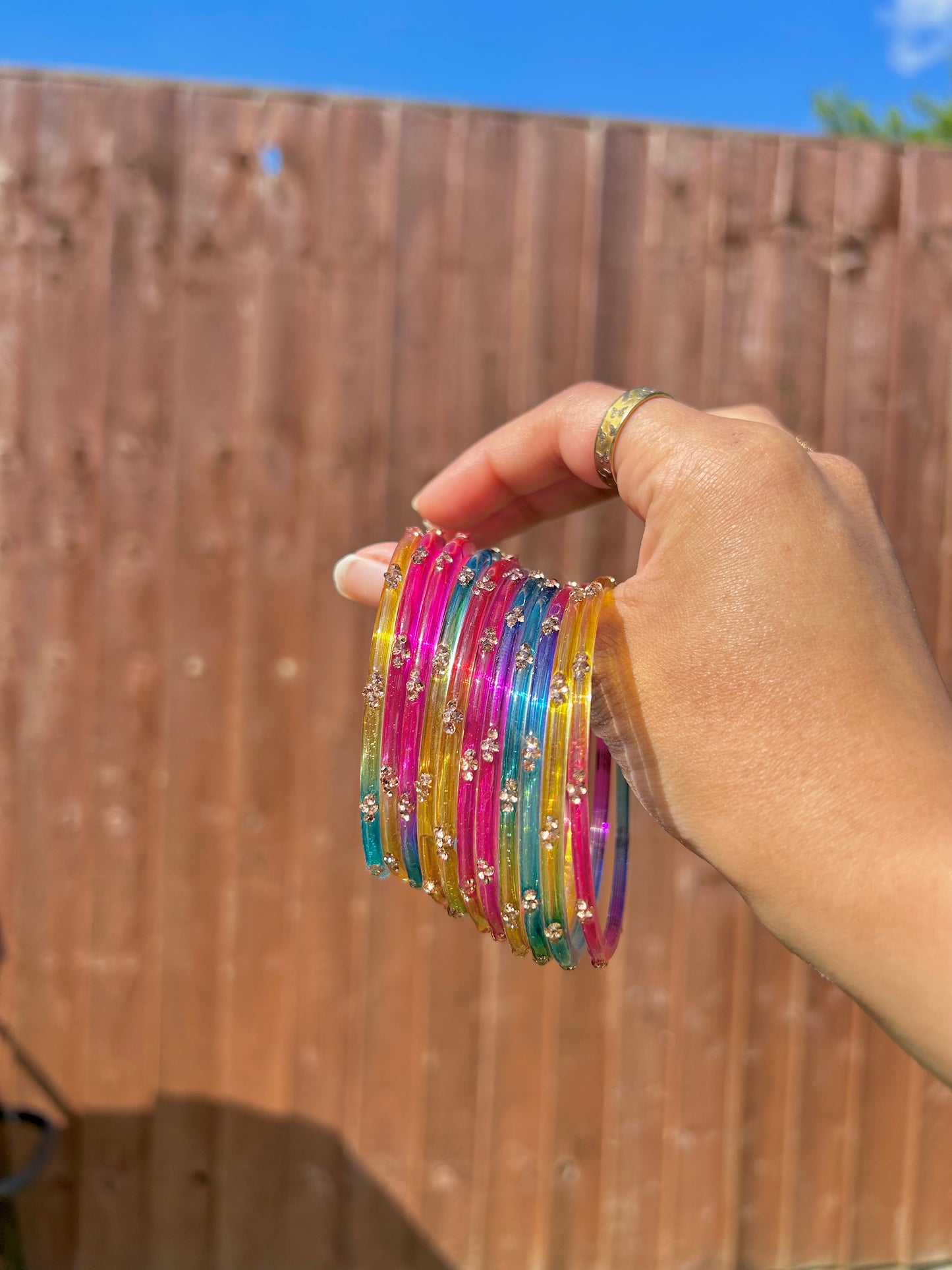 Rangeen glass bangle set ~ classic multi