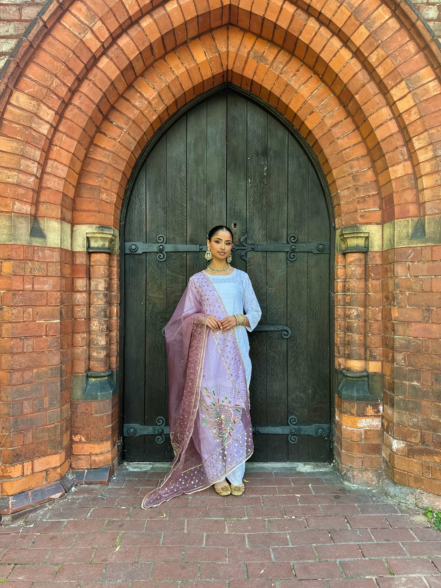 Jasleen Organza Dupatta ~Lavender