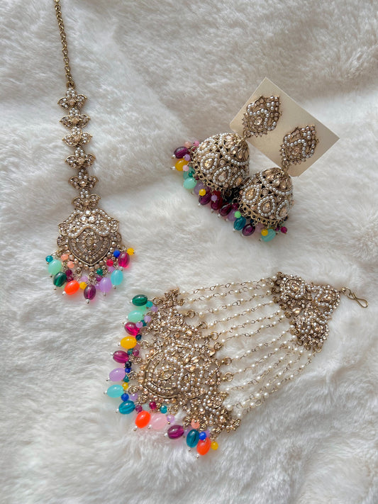 Afroza jhumar set ~ Multi