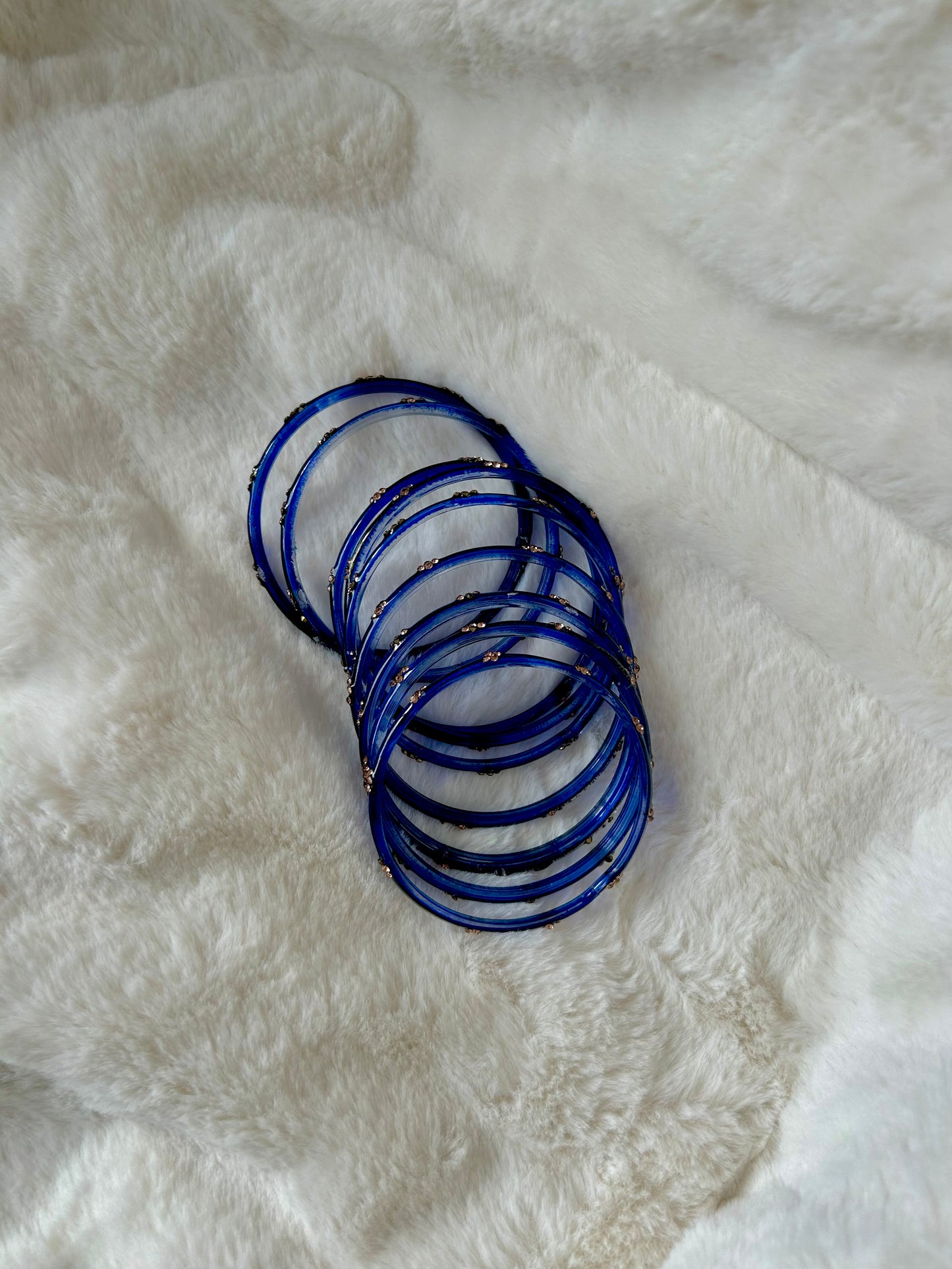 Rangeen glass bangle set ~ Royal Blue
