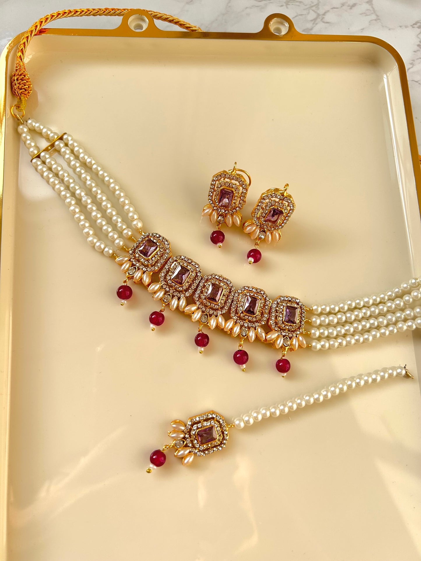 Nusrat jewellery set - Purple