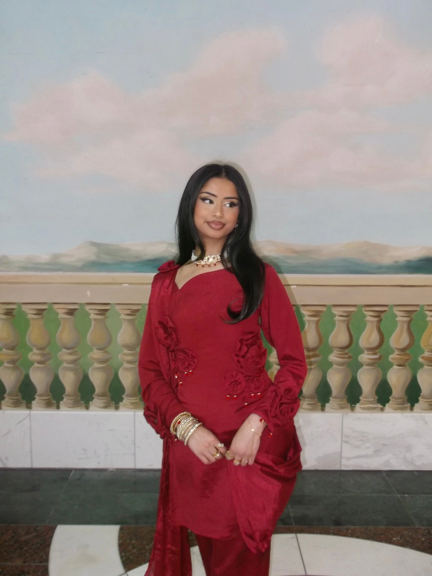 Nusrat jewellery set -Red