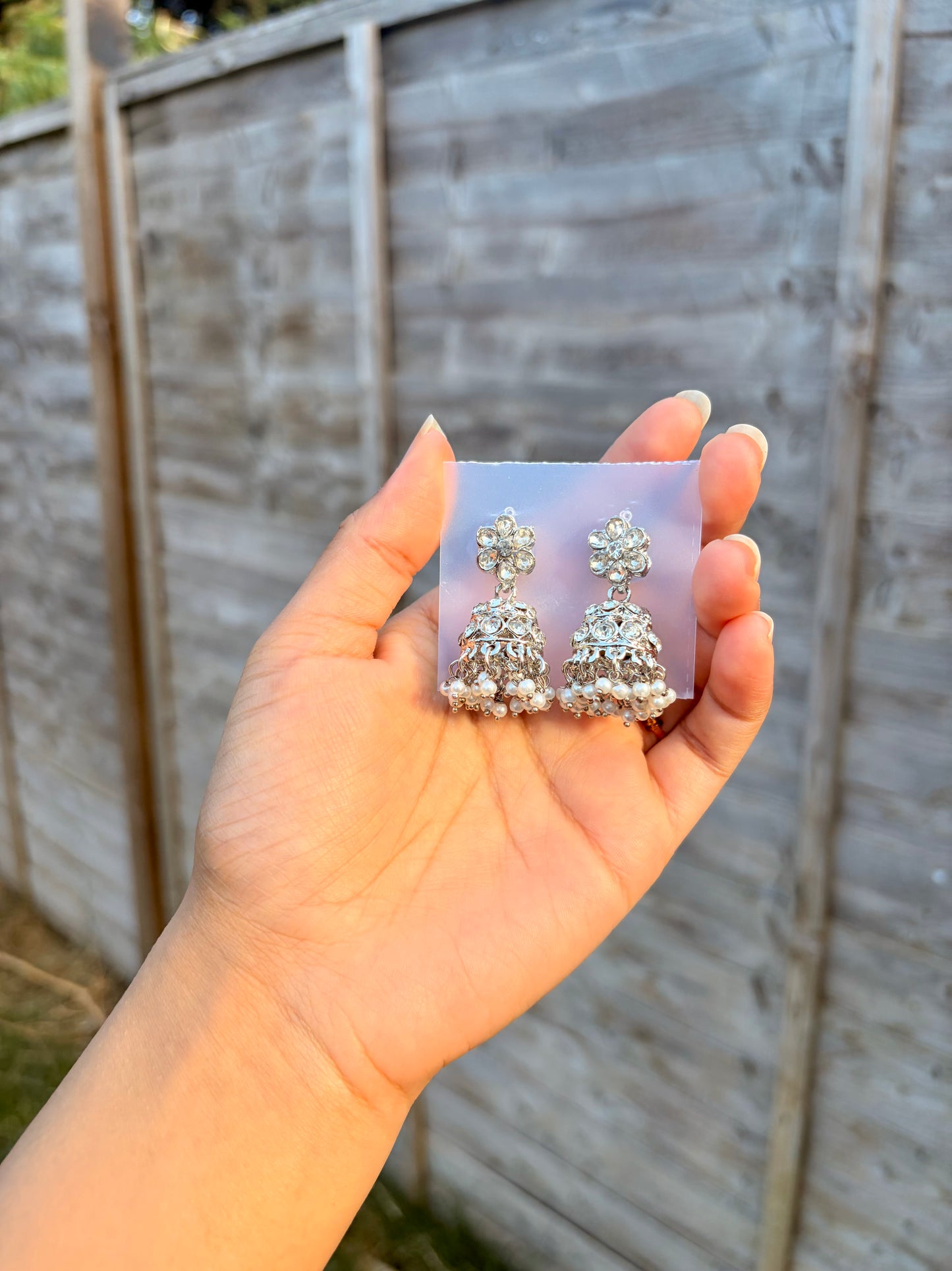 Natalia silver mini jhumkas