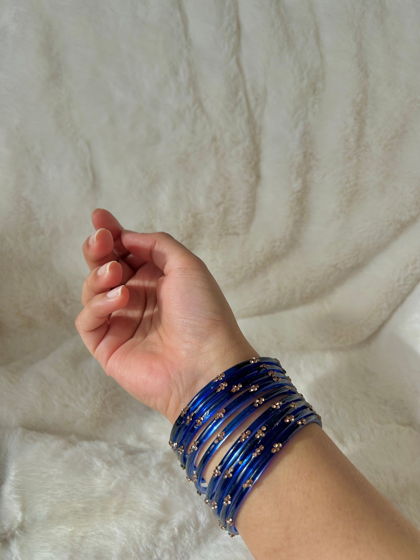 Rangeen glass bangle set ~ Royal Blue