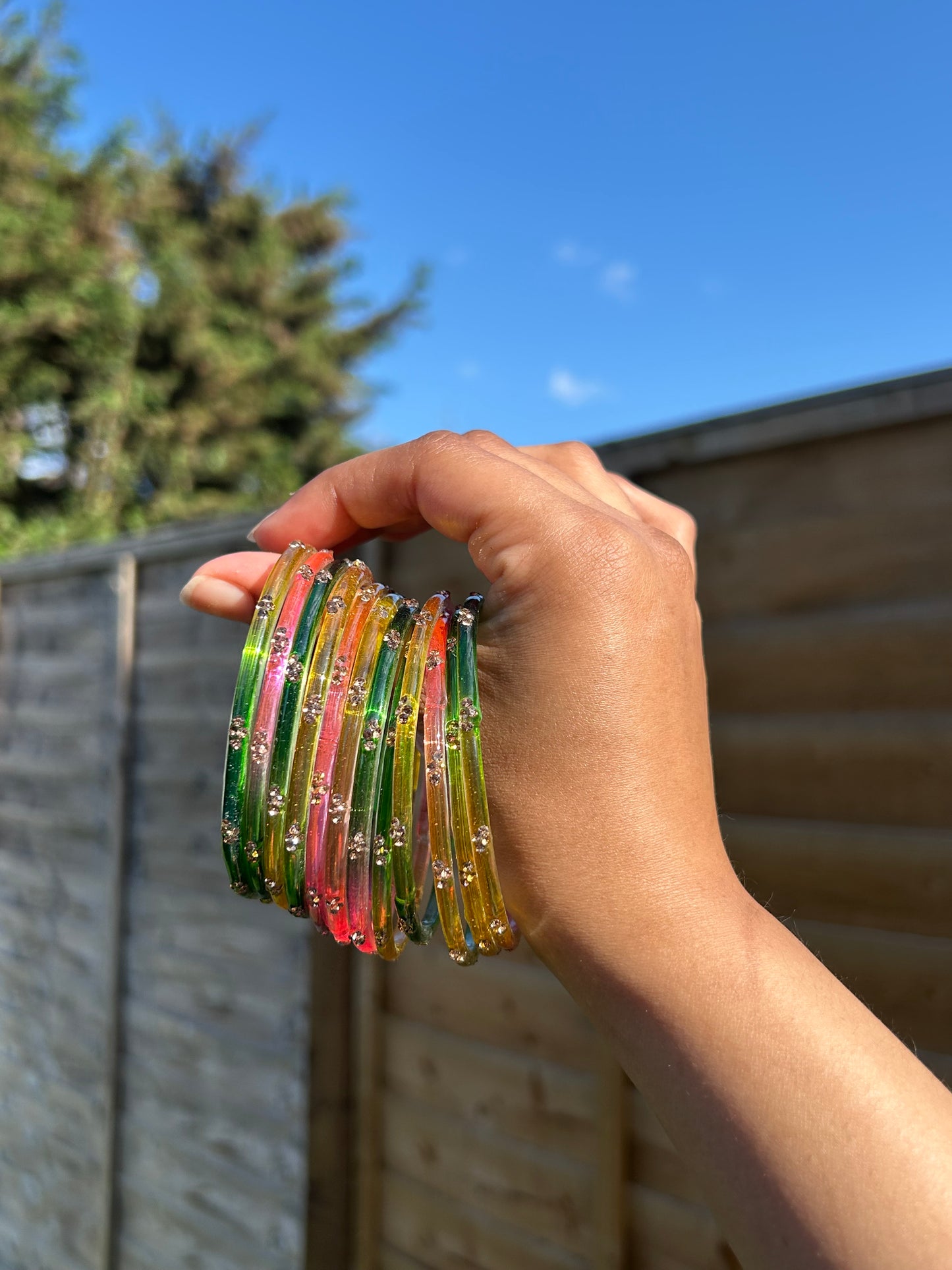 Rangeen glass bangle set ~ Pastel twist