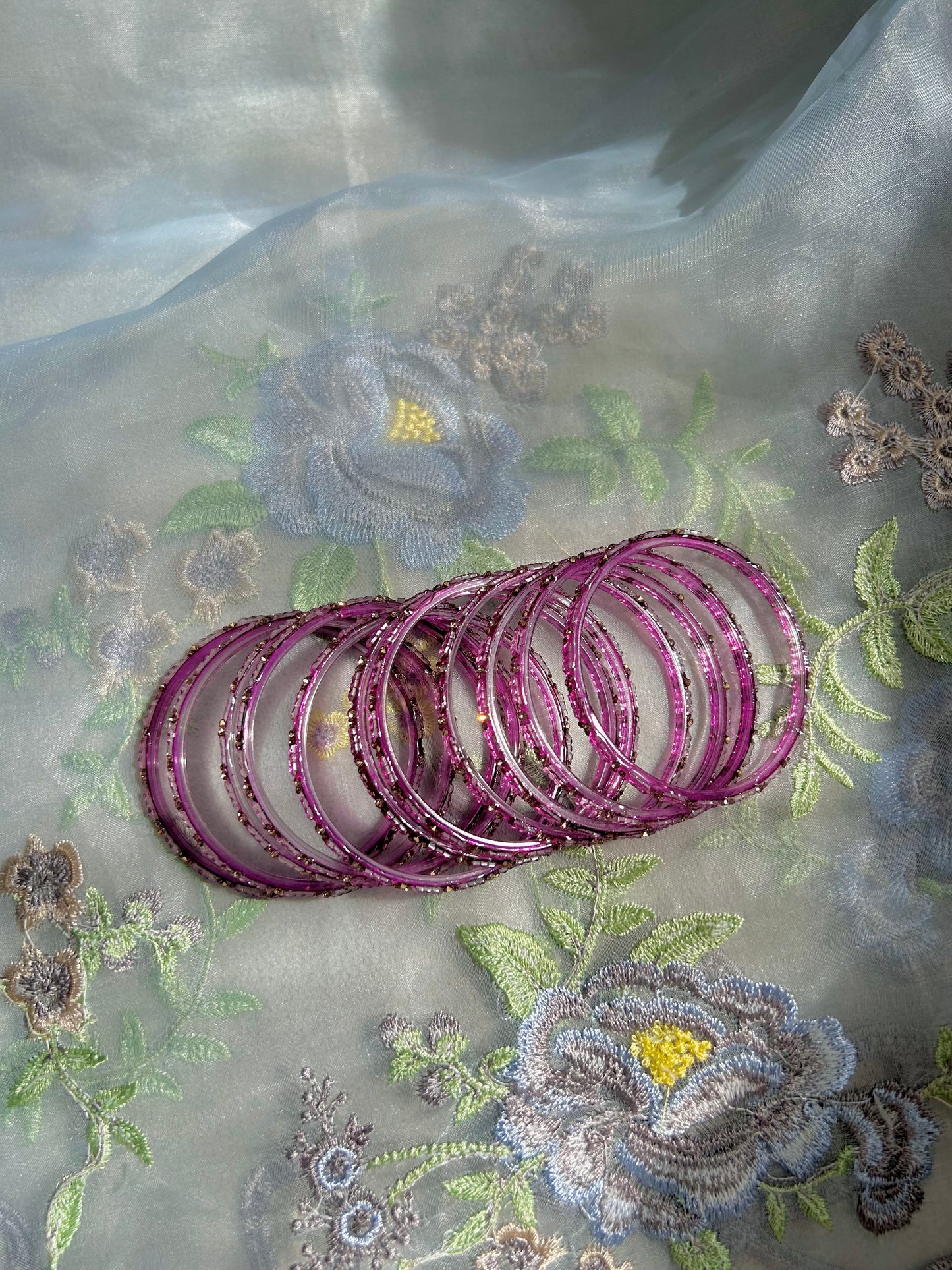 Rangeen glass bangle set ~ Dark Purple