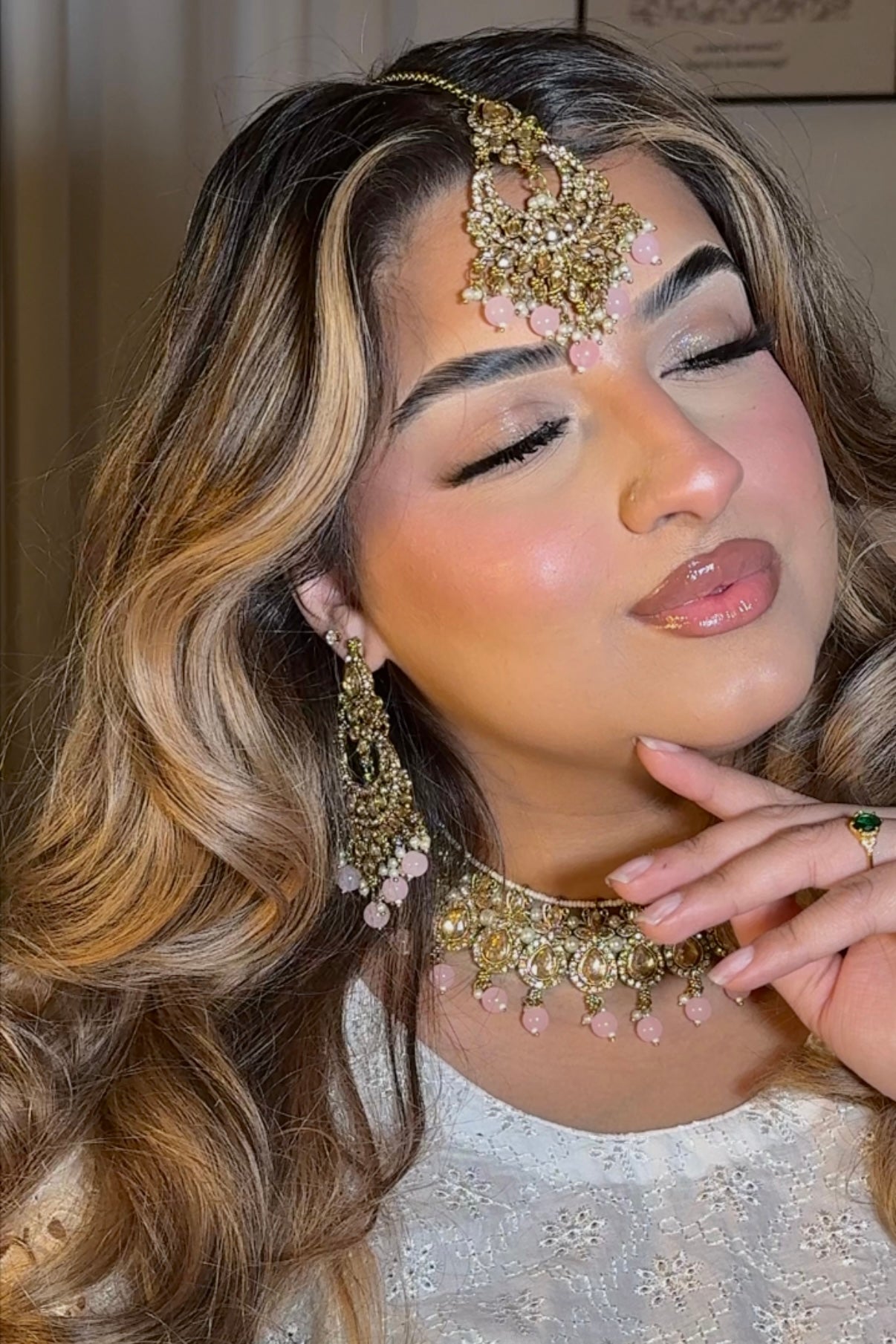 Farah jewellery set~ Pastel pink