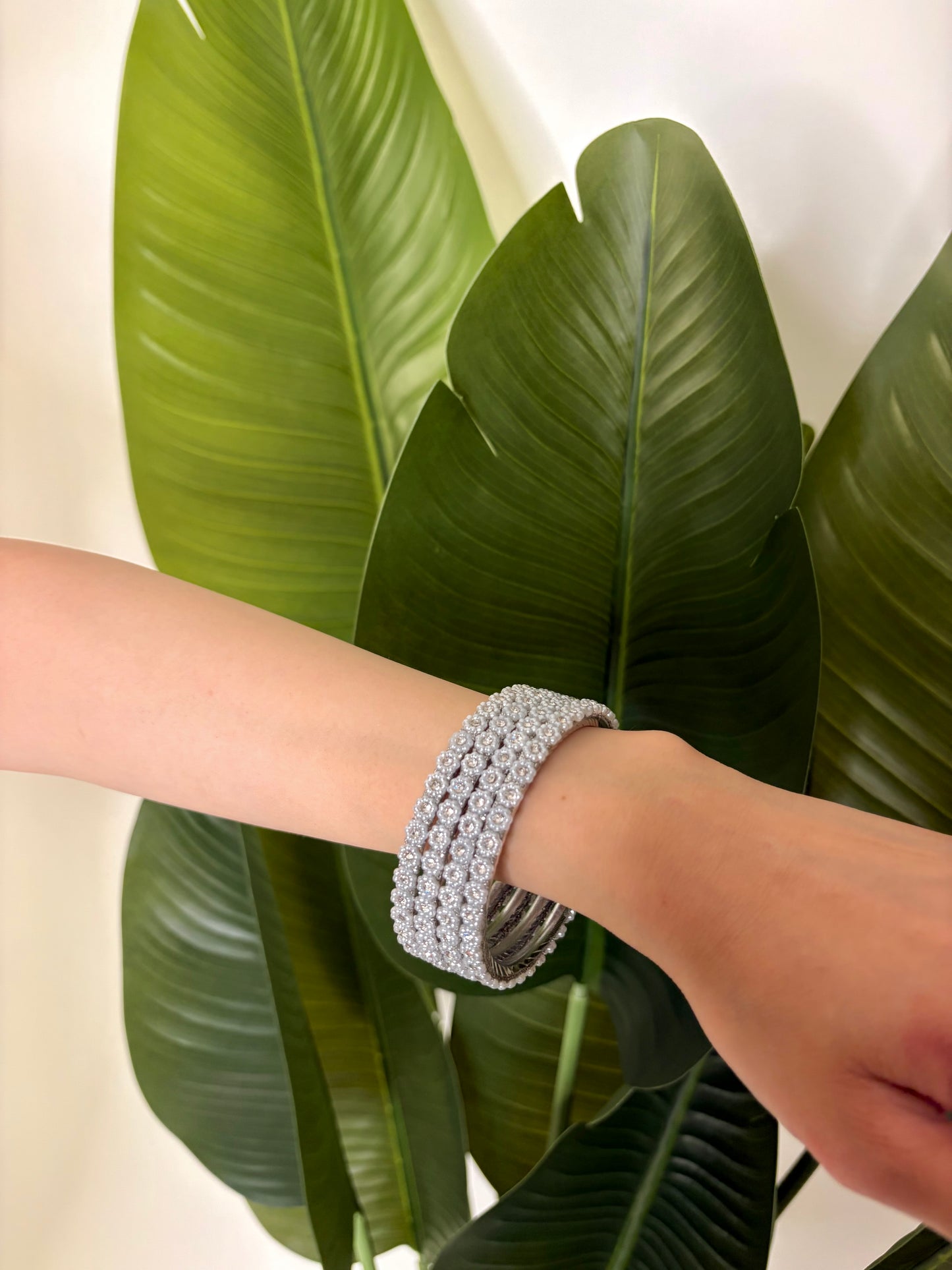 Sabeena floral bangles ~Silver