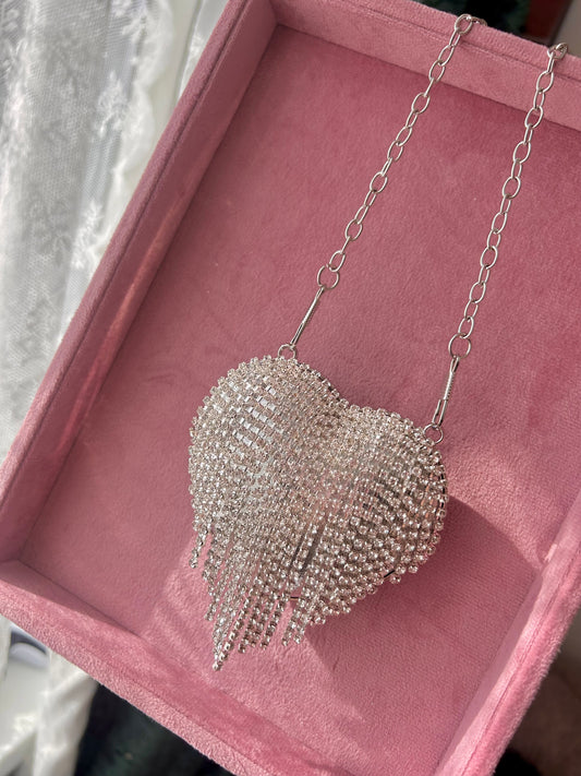 Davina mini clutch bag ~ Silver