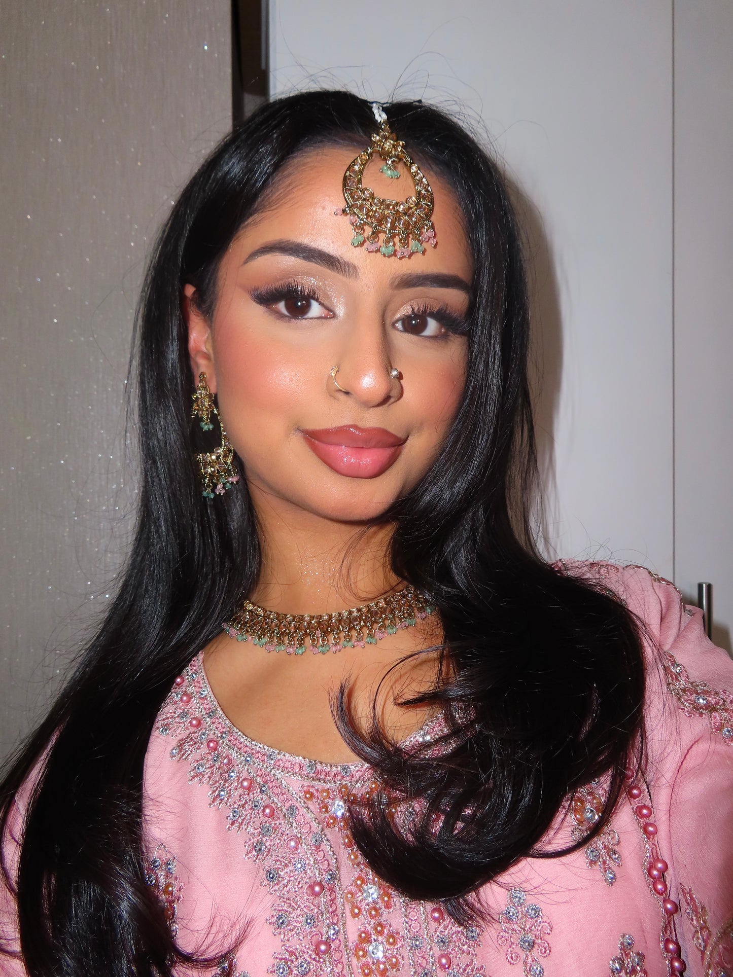 Ankita jewellery set ~Green and pink