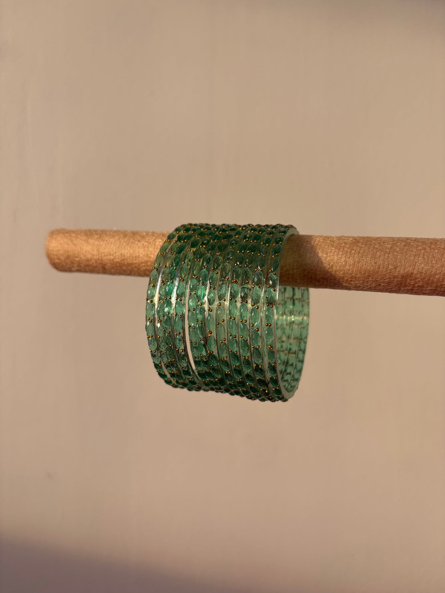 Rangeen glass bangle set ~ Aqua